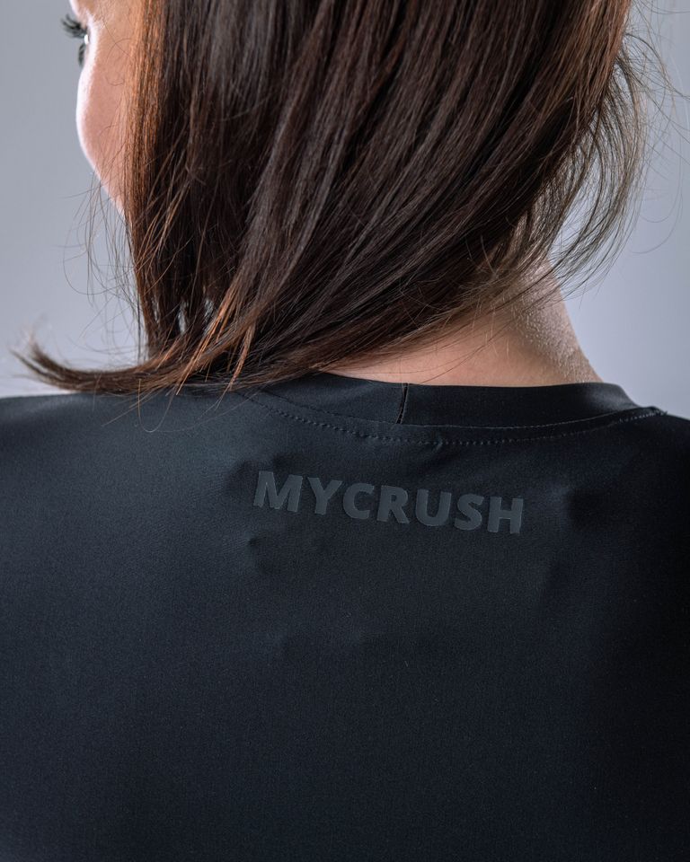 Croptop LYCRA s dlouhým rukávem černý S-4