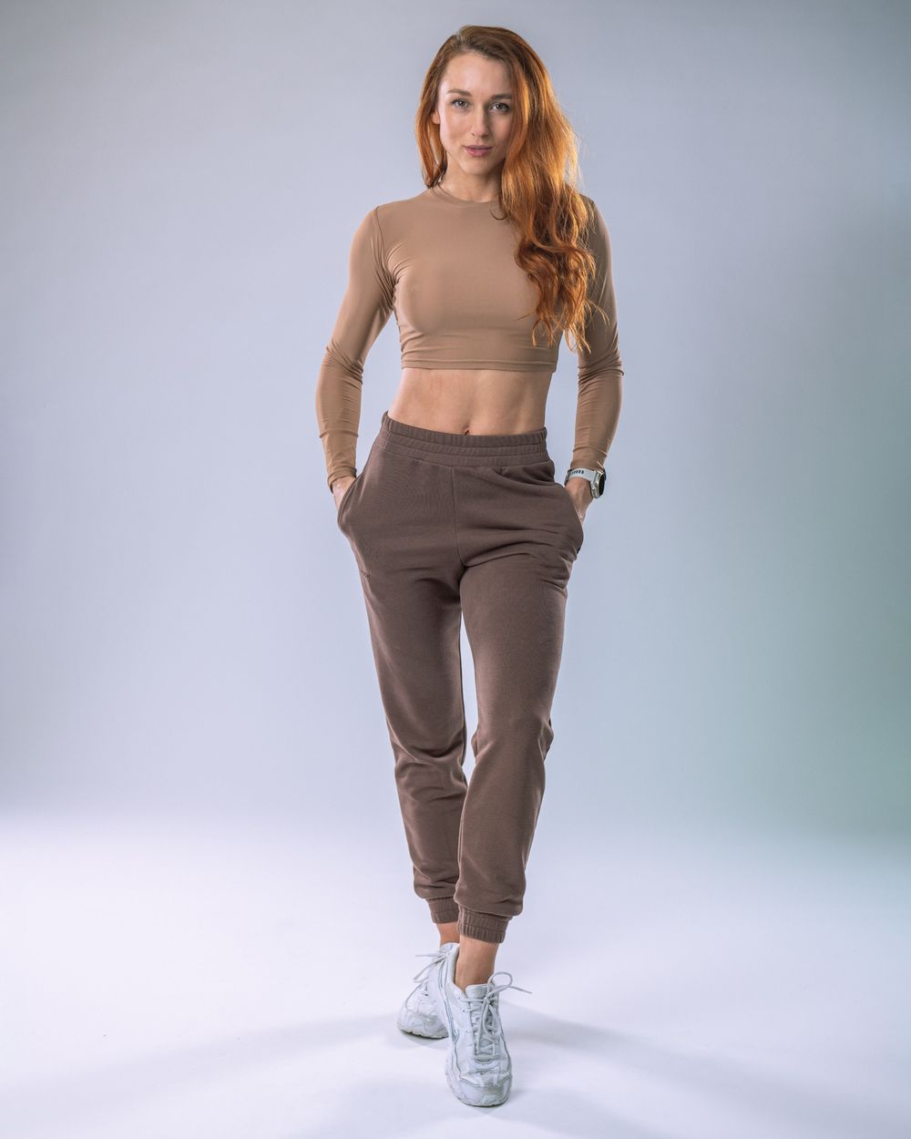 Croptop LYCRA s dlouhým rukávem tělový L