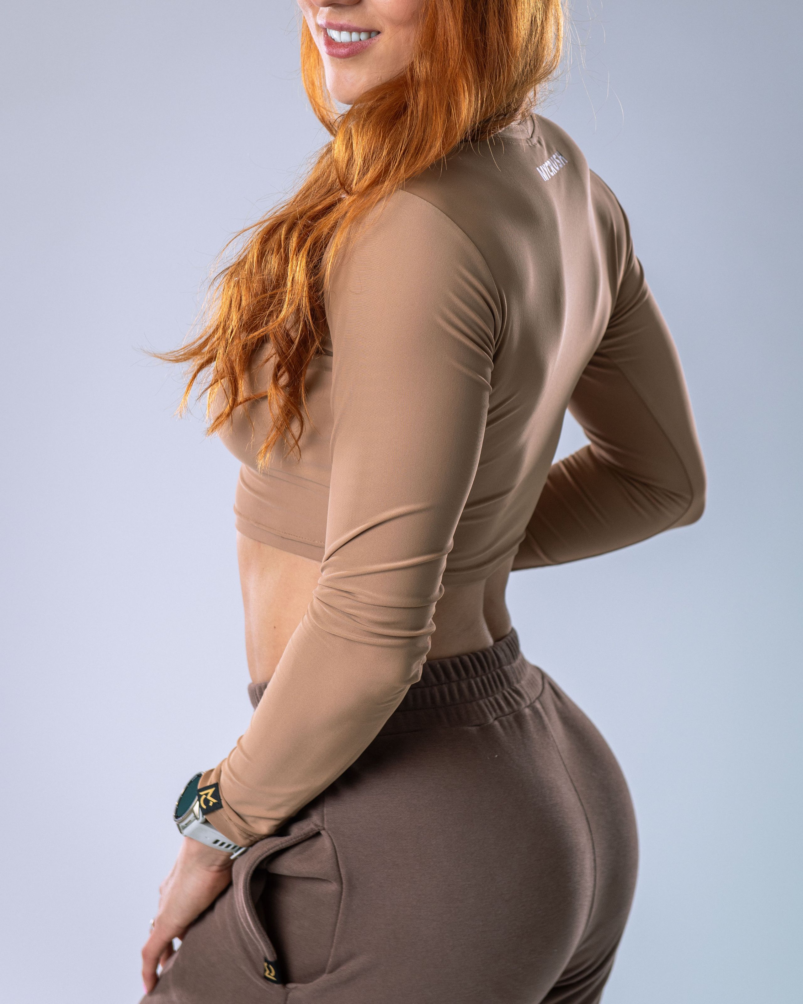 Croptop LYCRA s dlouhým rukávem tělový L-4