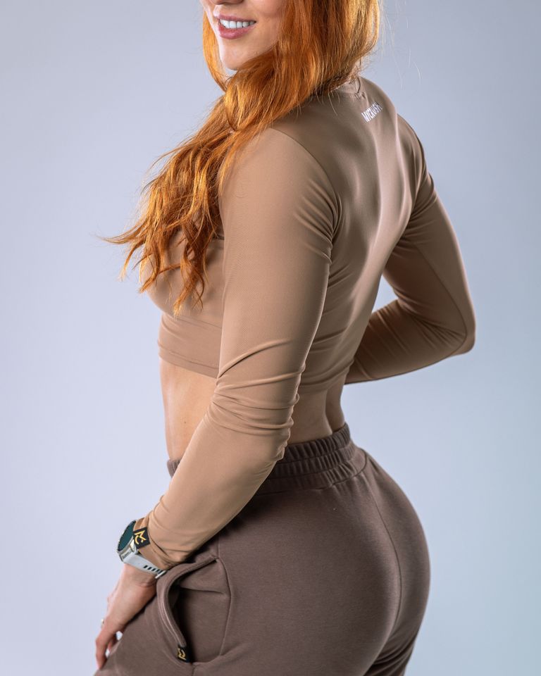 Croptop LYCRA s dlouhým rukávem tělový L-3