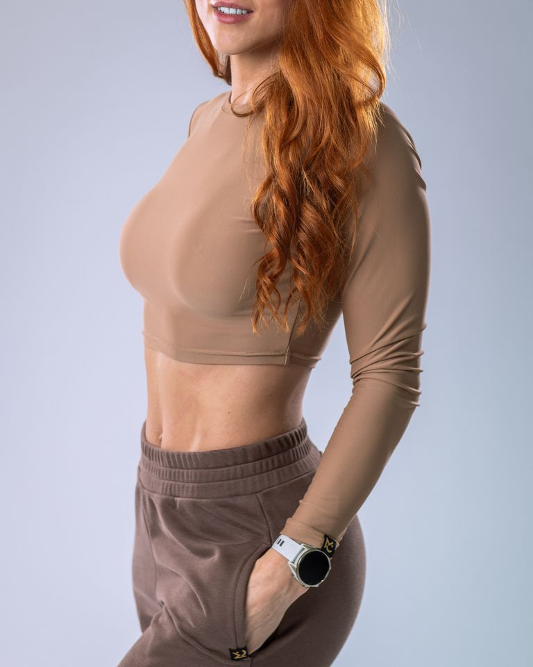 Croptop LYCRA s dlouhým rukávem tělový L-5