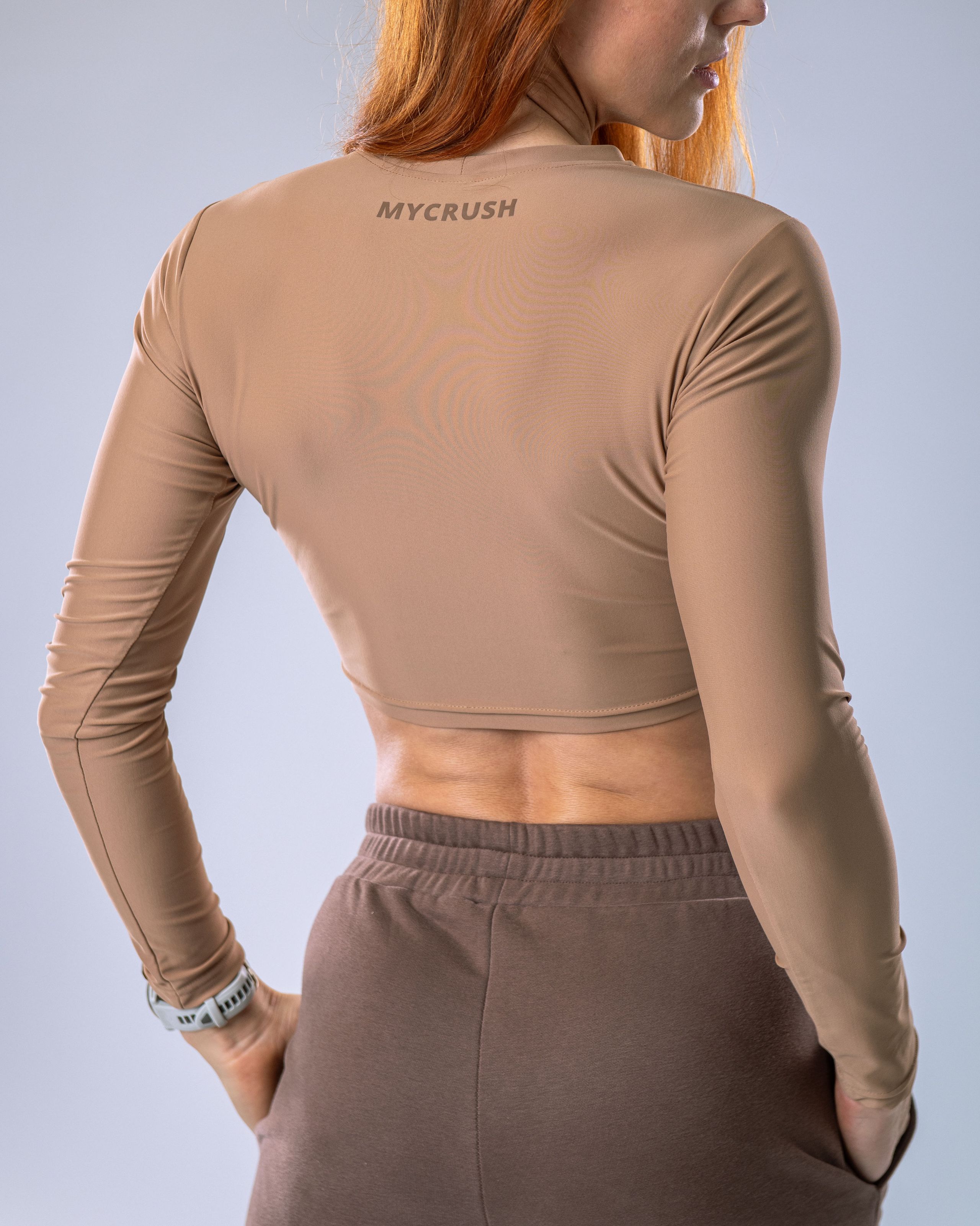 Croptop LYCRA s dlouhým rukávem tělový M-2