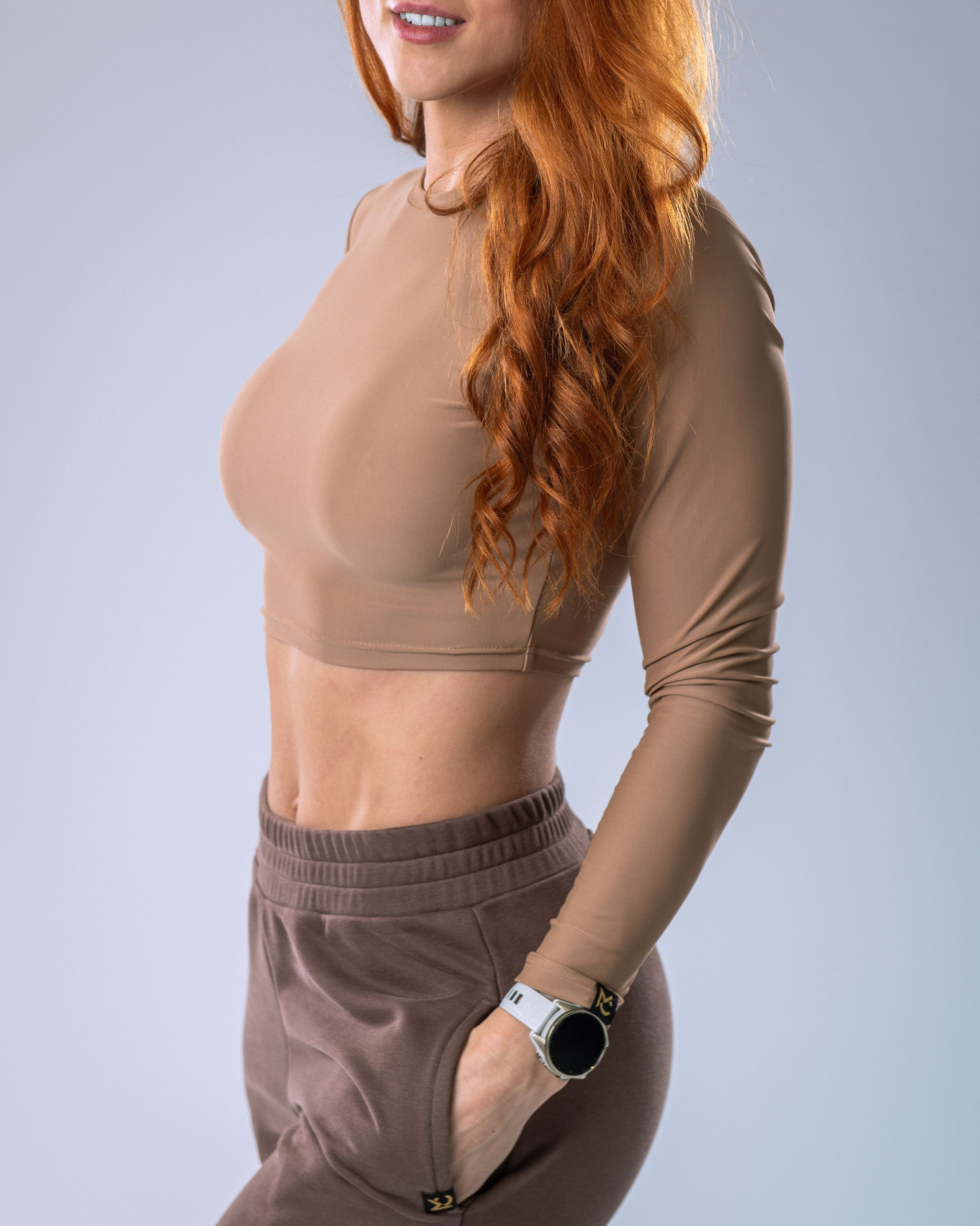 Croptop LYCRA s dlouhým rukávem tělový M-6