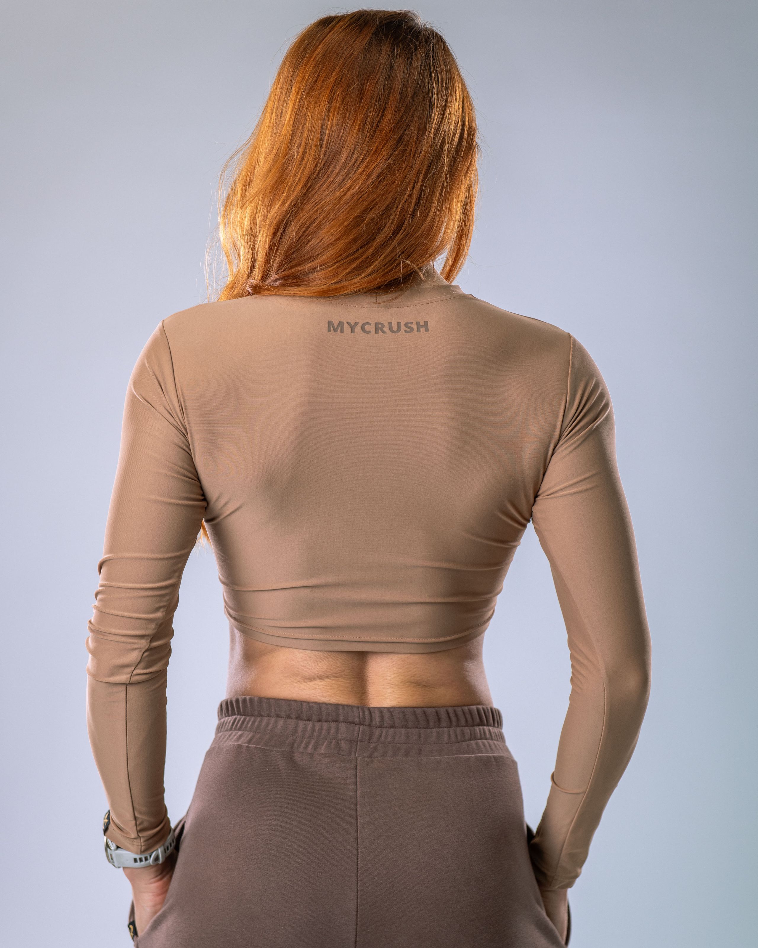 Croptop LYCRA s dlouhým rukávem tělový S-3