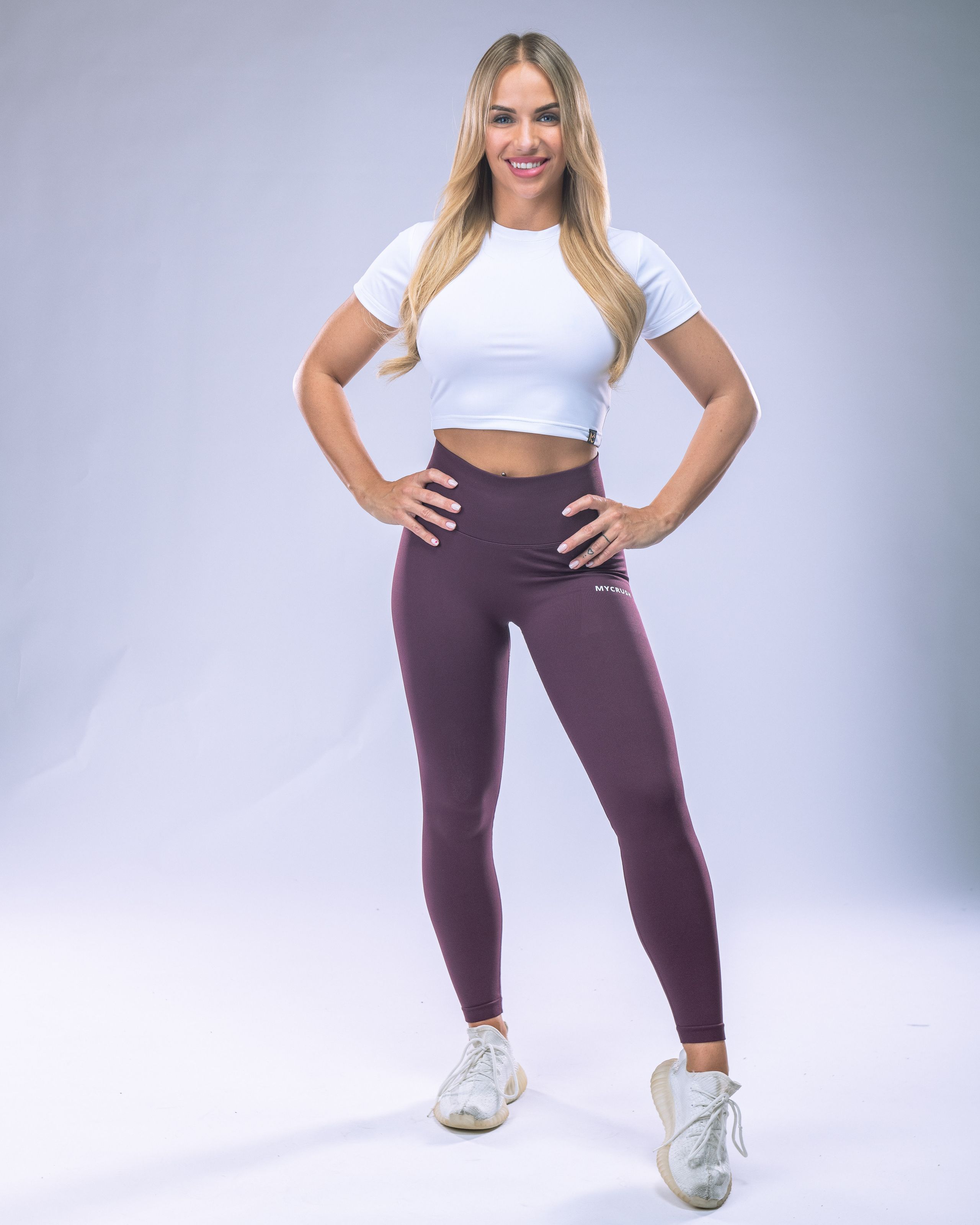 Croptop LYCRA s krátkým rukávem bílý L-3