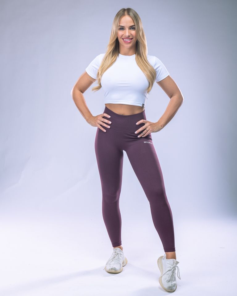 Croptop LYCRA s krátkým rukávem bílý S-2