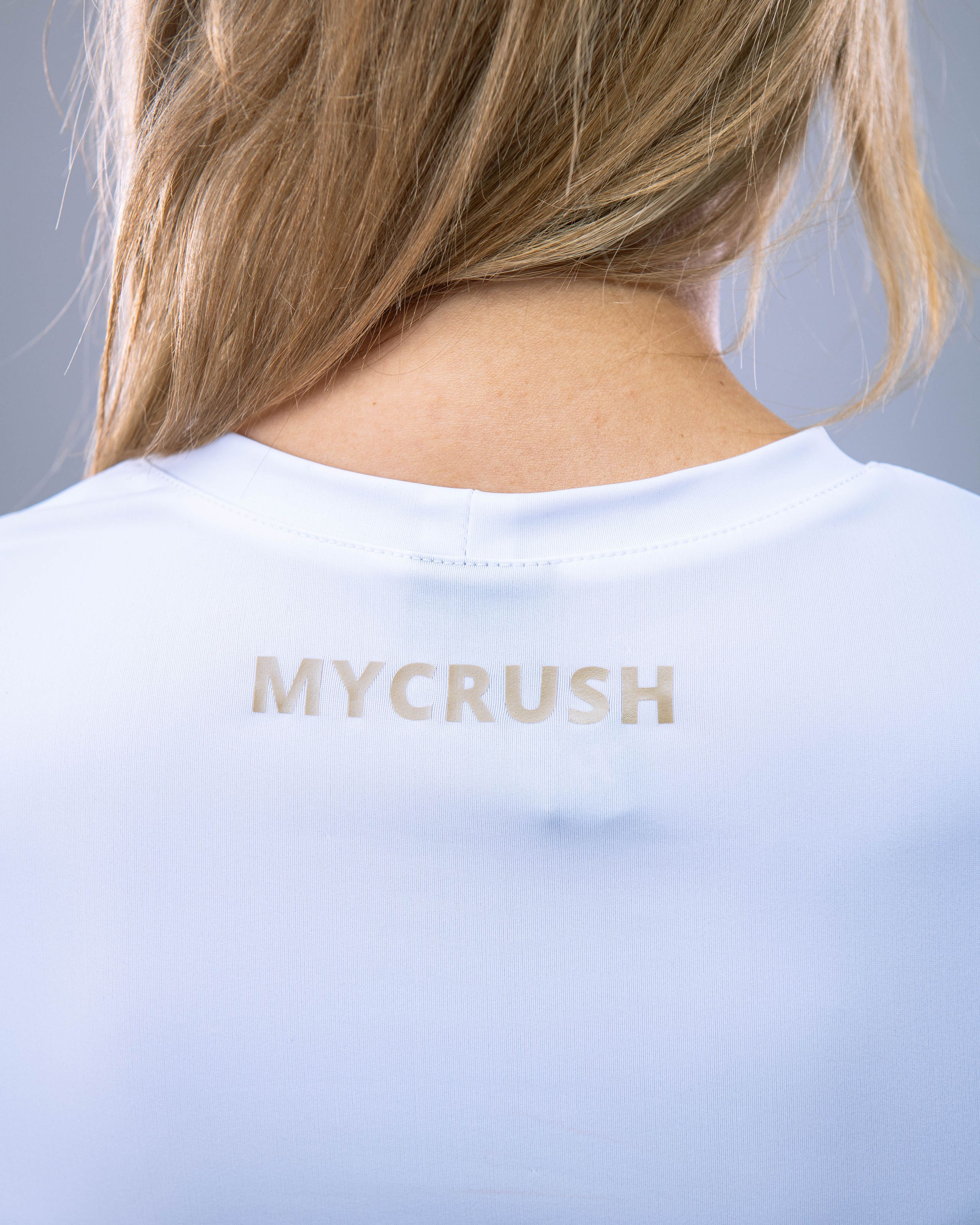 Croptop LYCRA s krátkým rukávem bílý S-4