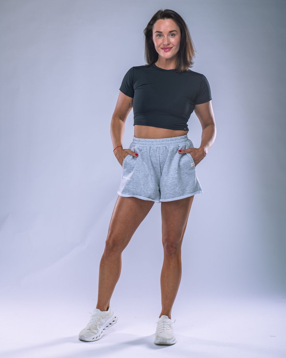 Croptop LYCRA s krátkým rukávem černý S