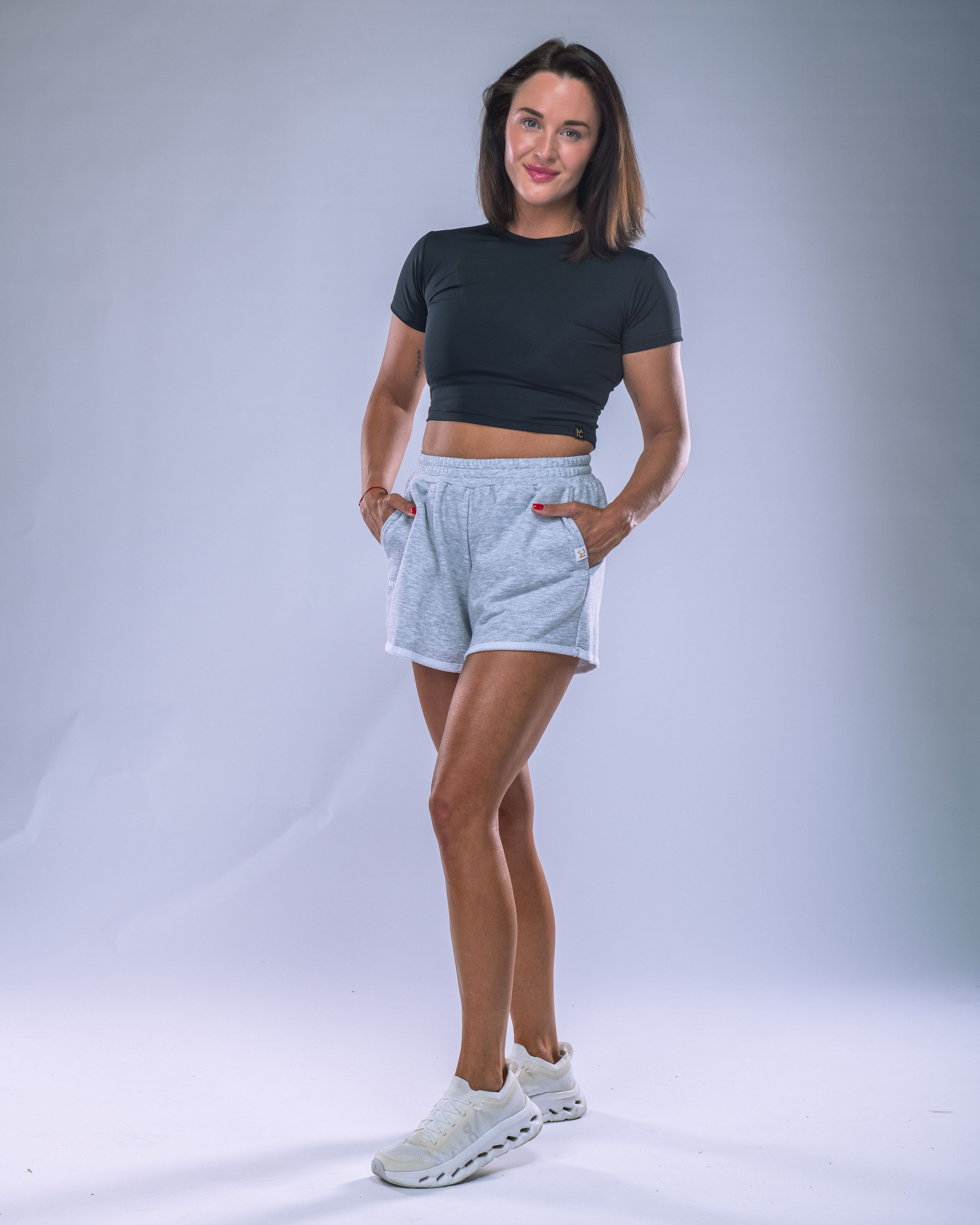 Croptop LYCRA s krátkým rukávem černý S-3