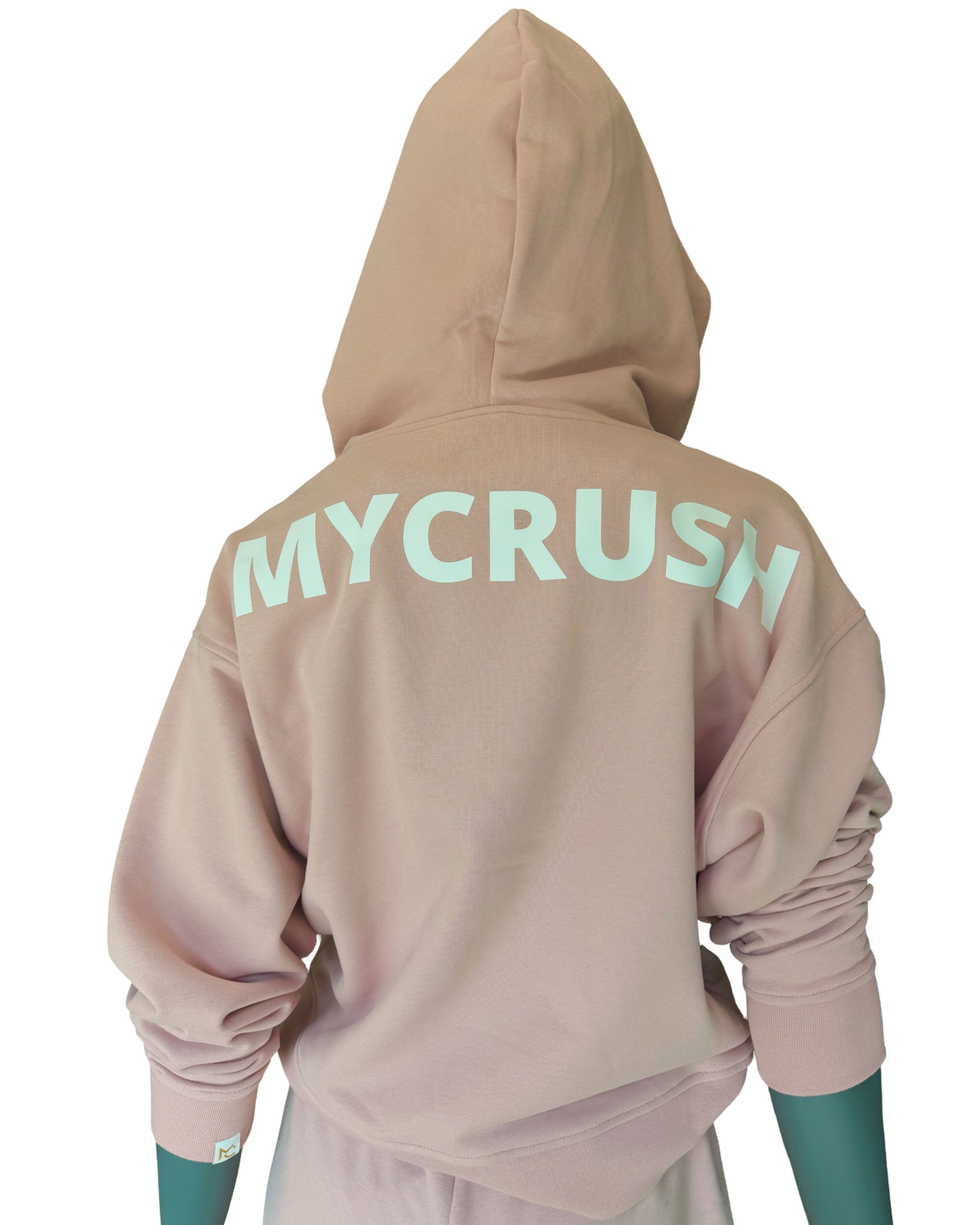 Dámská mikina oversize s kapucí růžová M-1