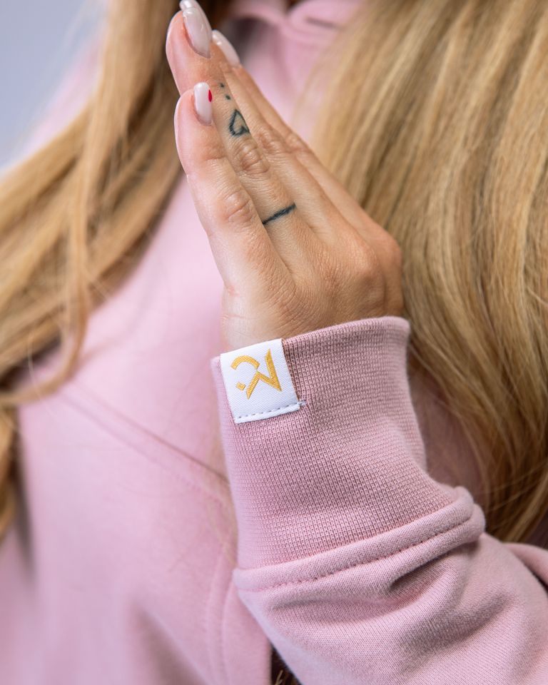 Dámská mikina oversize s kapucí růžová M-5