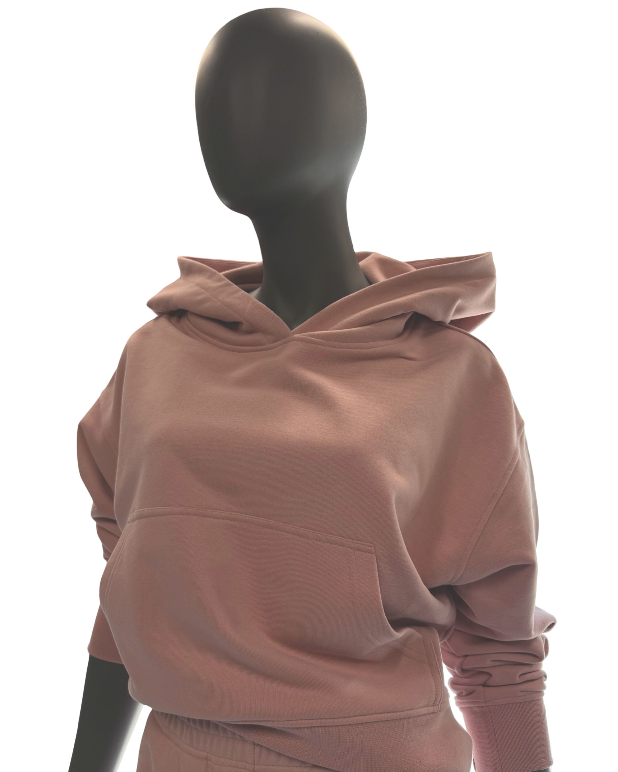 Dámská mikina oversize s kapucí růžová XS-0
