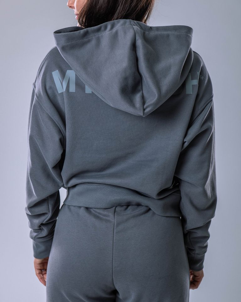 Dámská mikina oversize s kapucí šedá L-1