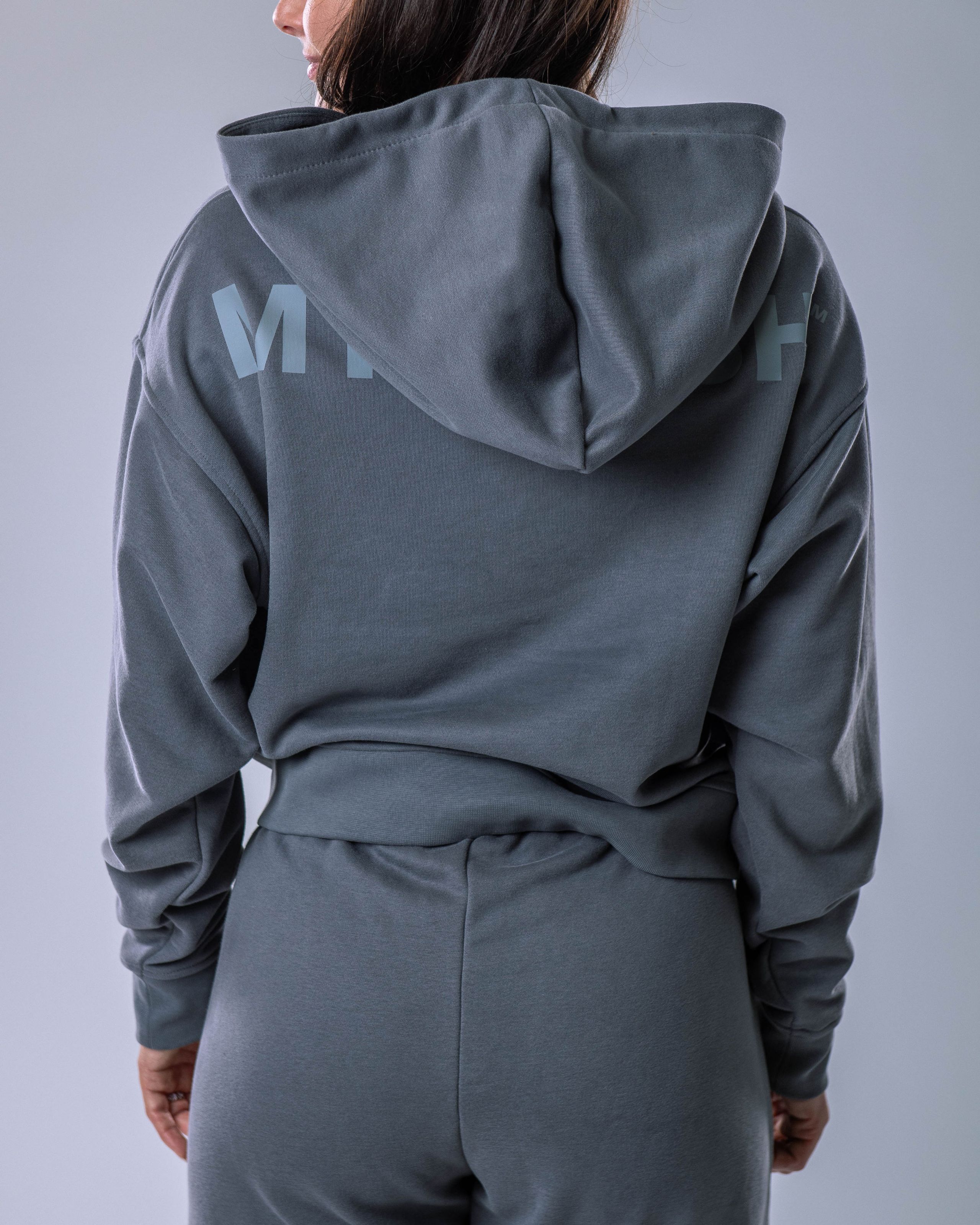 Dámská mikina oversize s kapucí šedá S-2