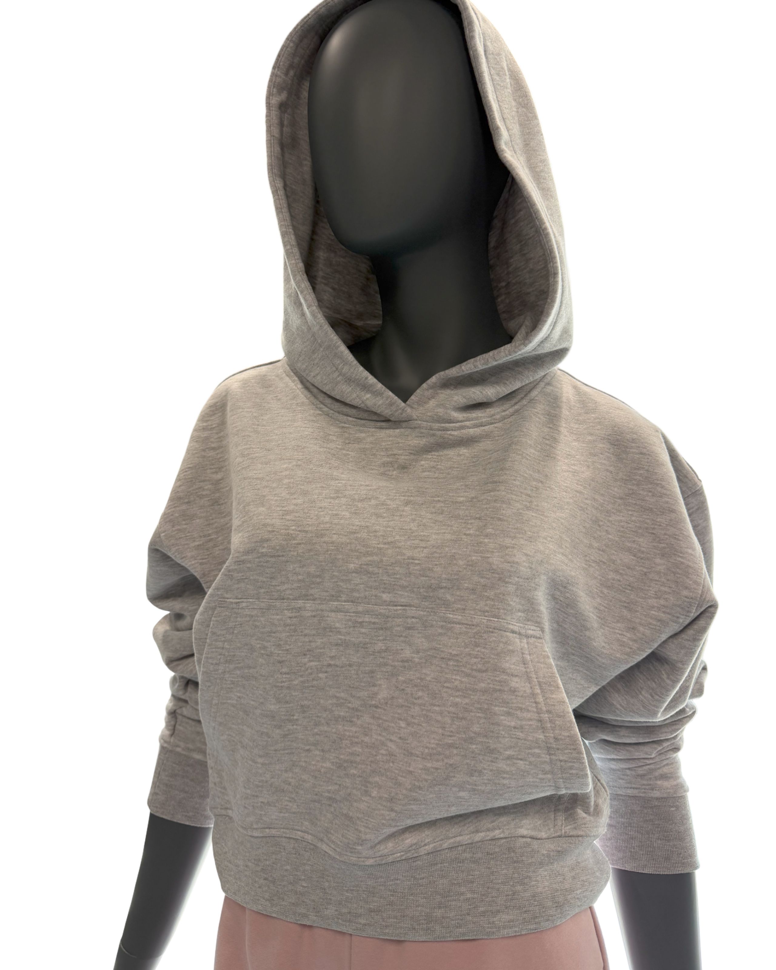 Dámská mikina oversize s kapucí šedý melír S-0