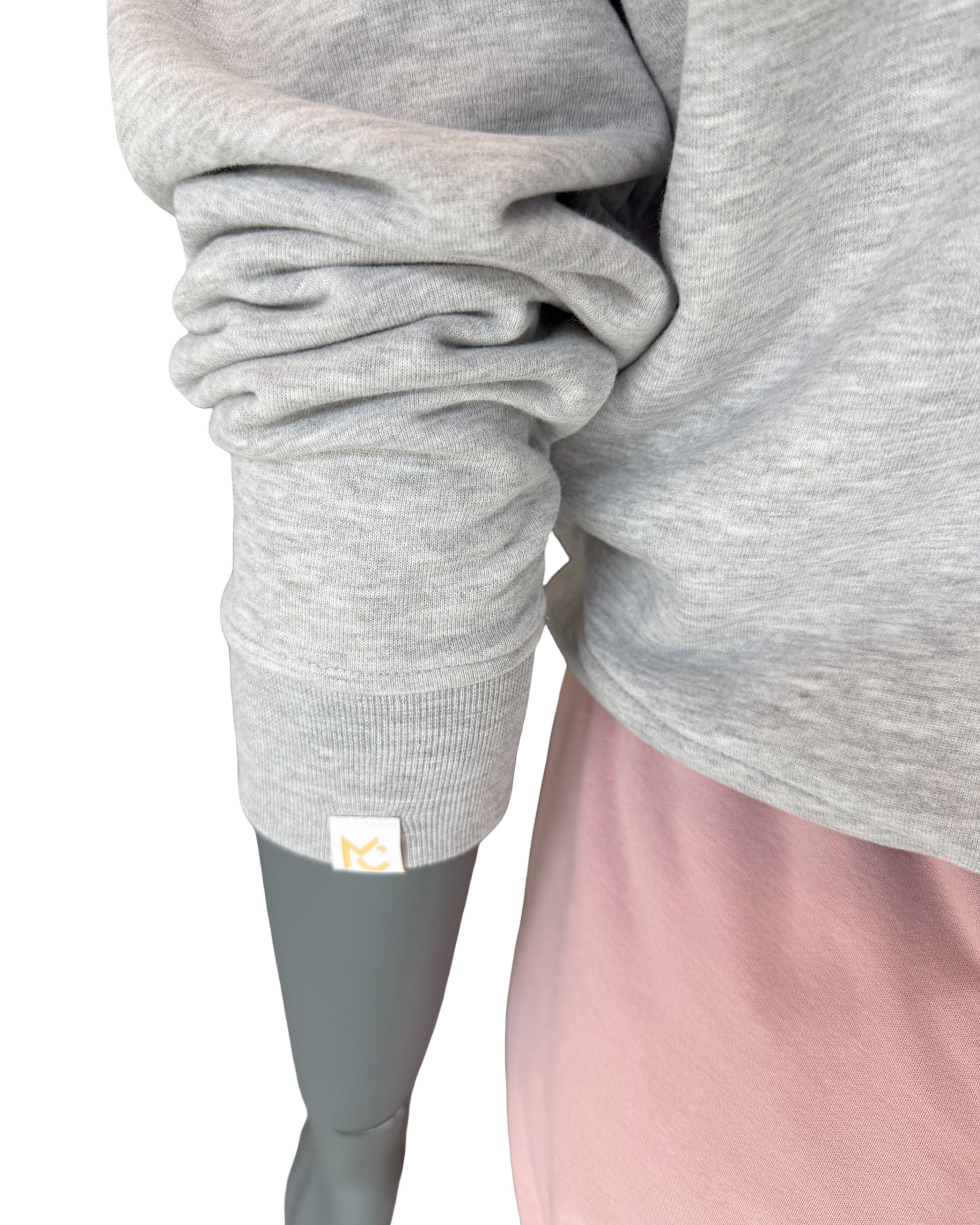Dámská mikina oversize s kapucí šedý melír S-2