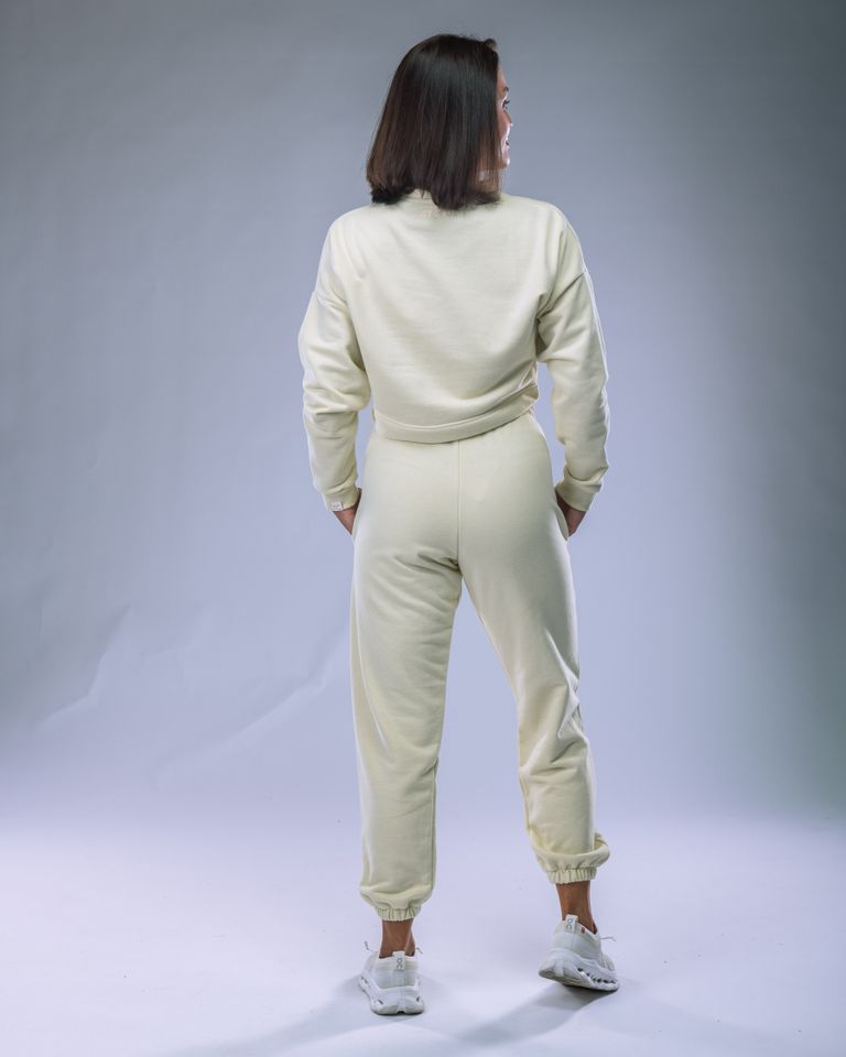 Dámská mikina oversize s kapucí žlutá L-1