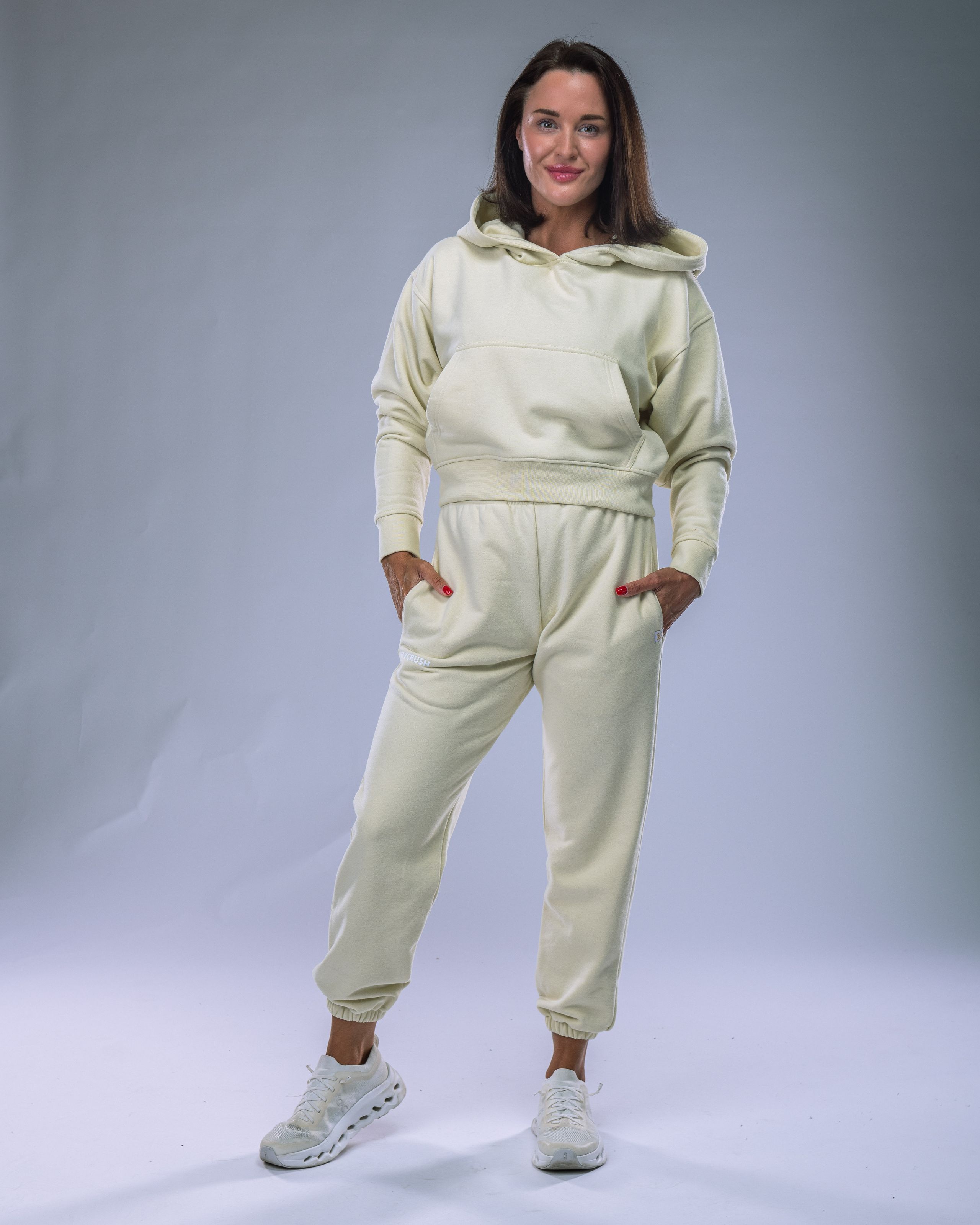 Dámská mikina oversize s kapucí žlutá XS-0