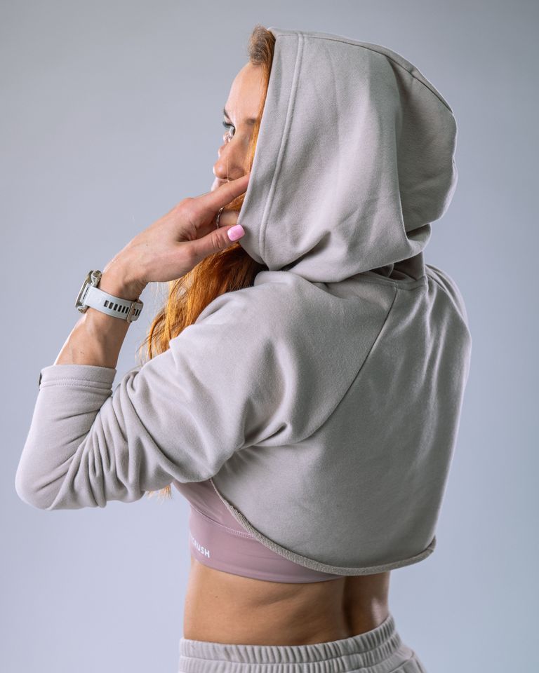 Dámská mikina ultracroptop béžová S-3