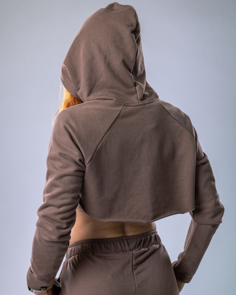 Dámská mikina ultracroptop hnědá S-1