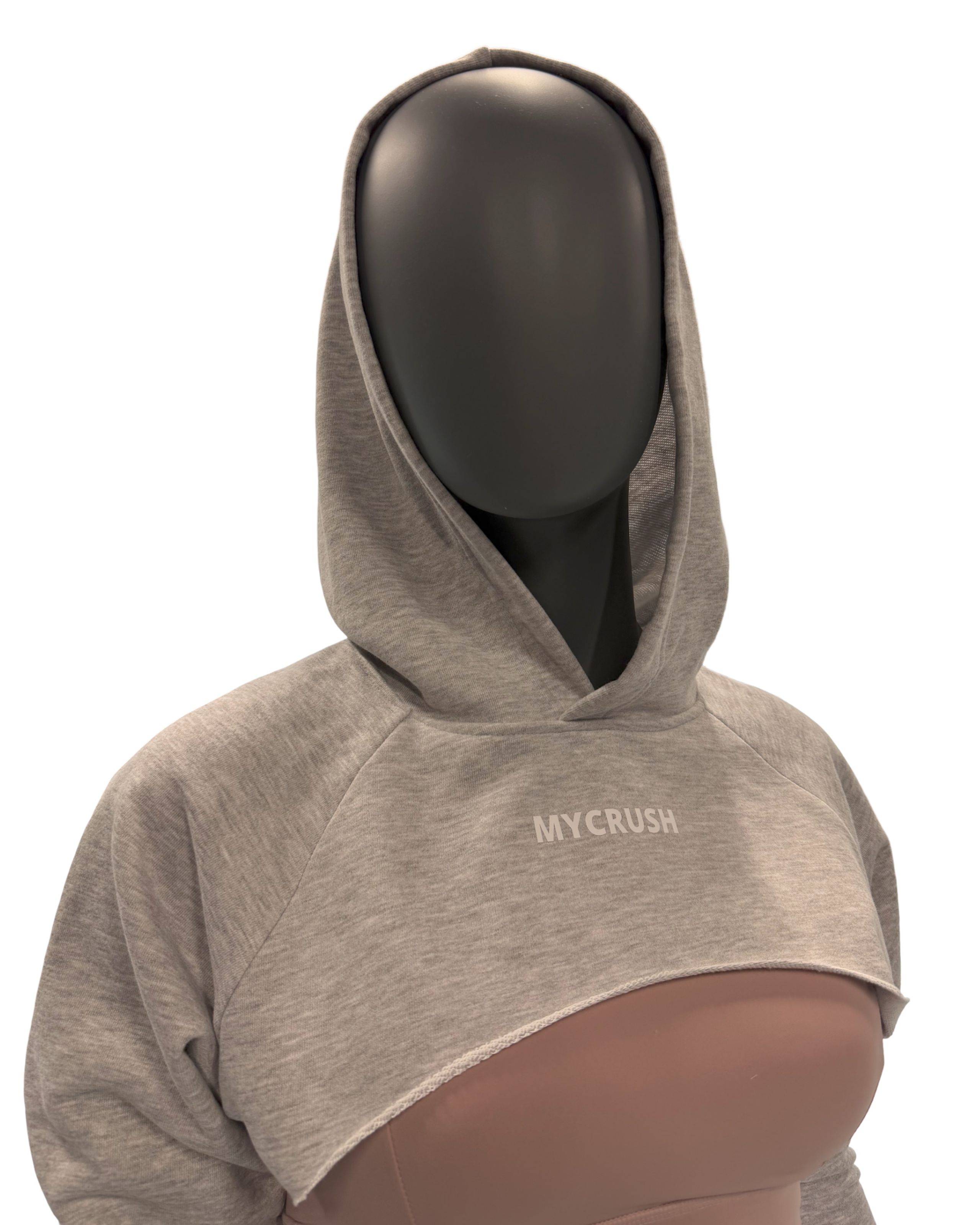 Dámská mikina ultracroptop šedý melír XS-1