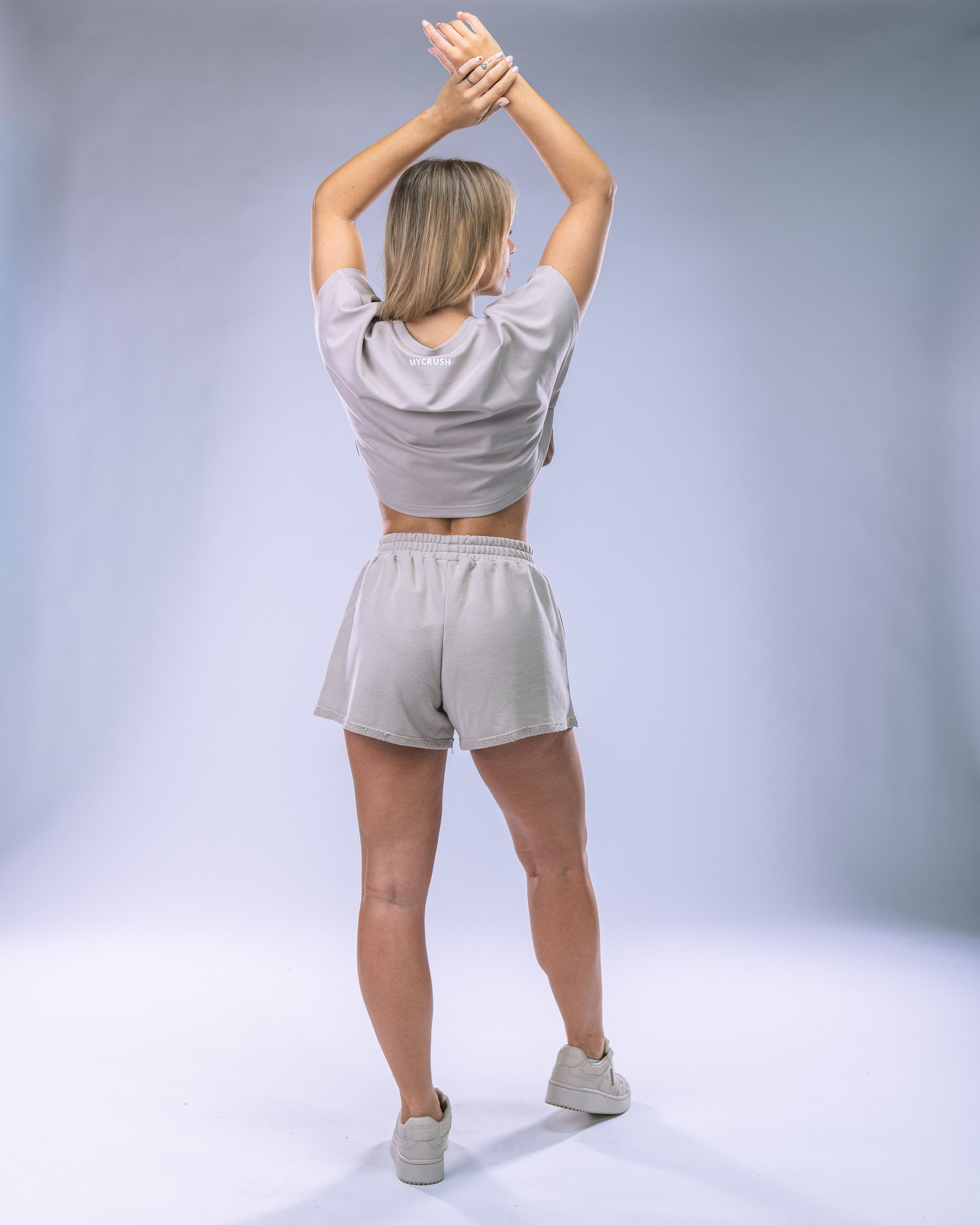 Dámské Oversize Croptop tričko béžové XS-1