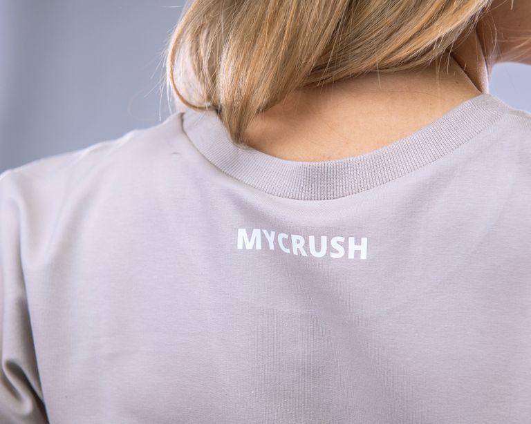 Dámské Oversize Croptop tričko béžové XS-3