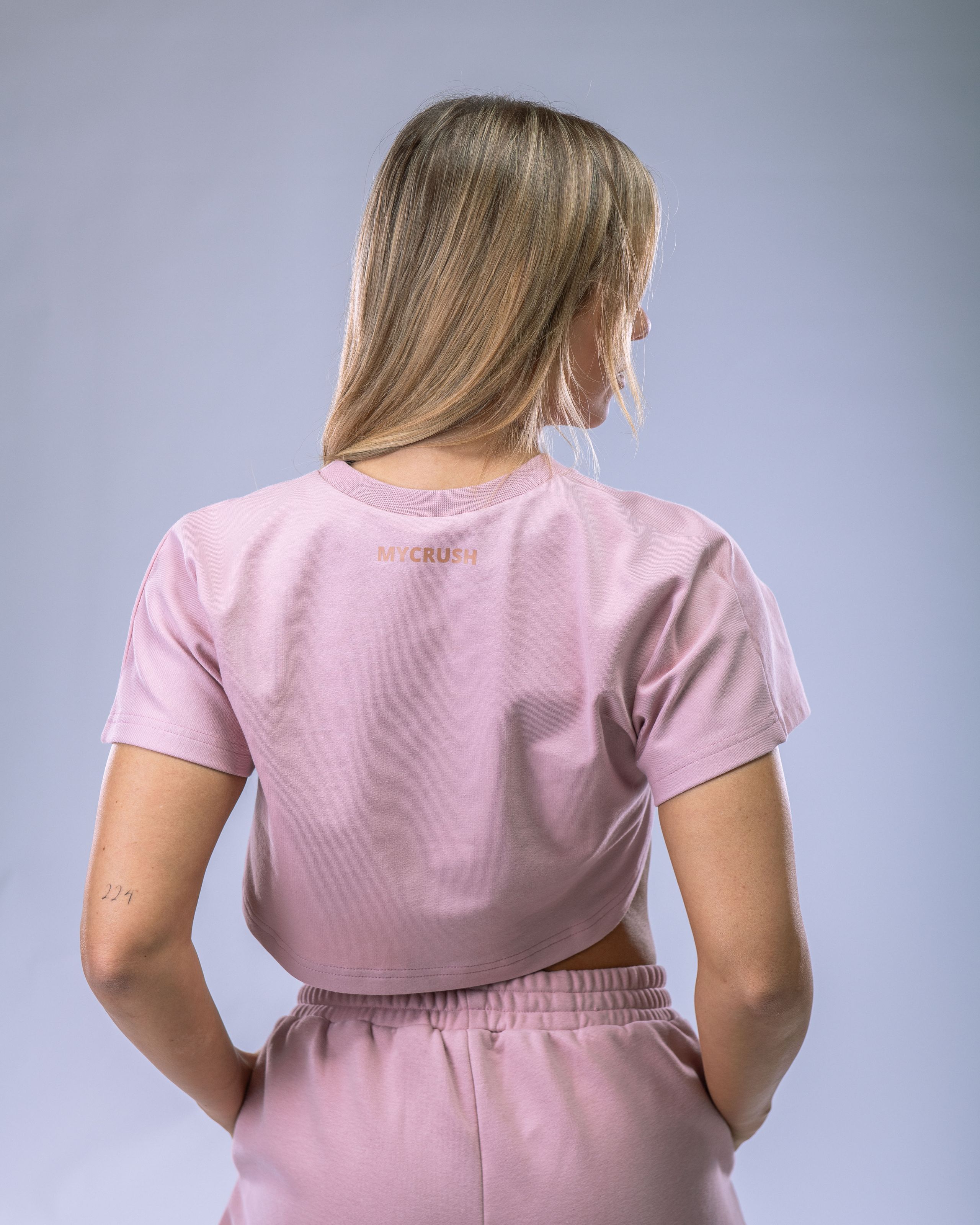 Dámské Oversize Croptop tričko růžové L-1