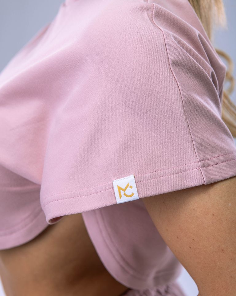 Dámské Oversize Croptop tričko růžové L-2