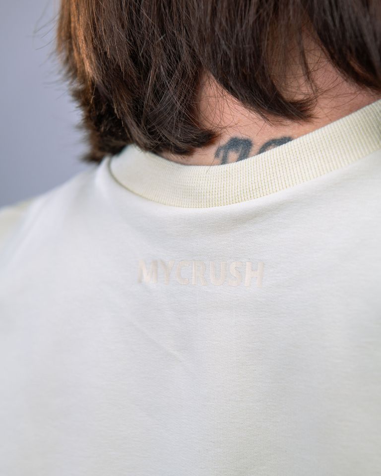 Dámské Oversize Croptop tričko žluté M-3