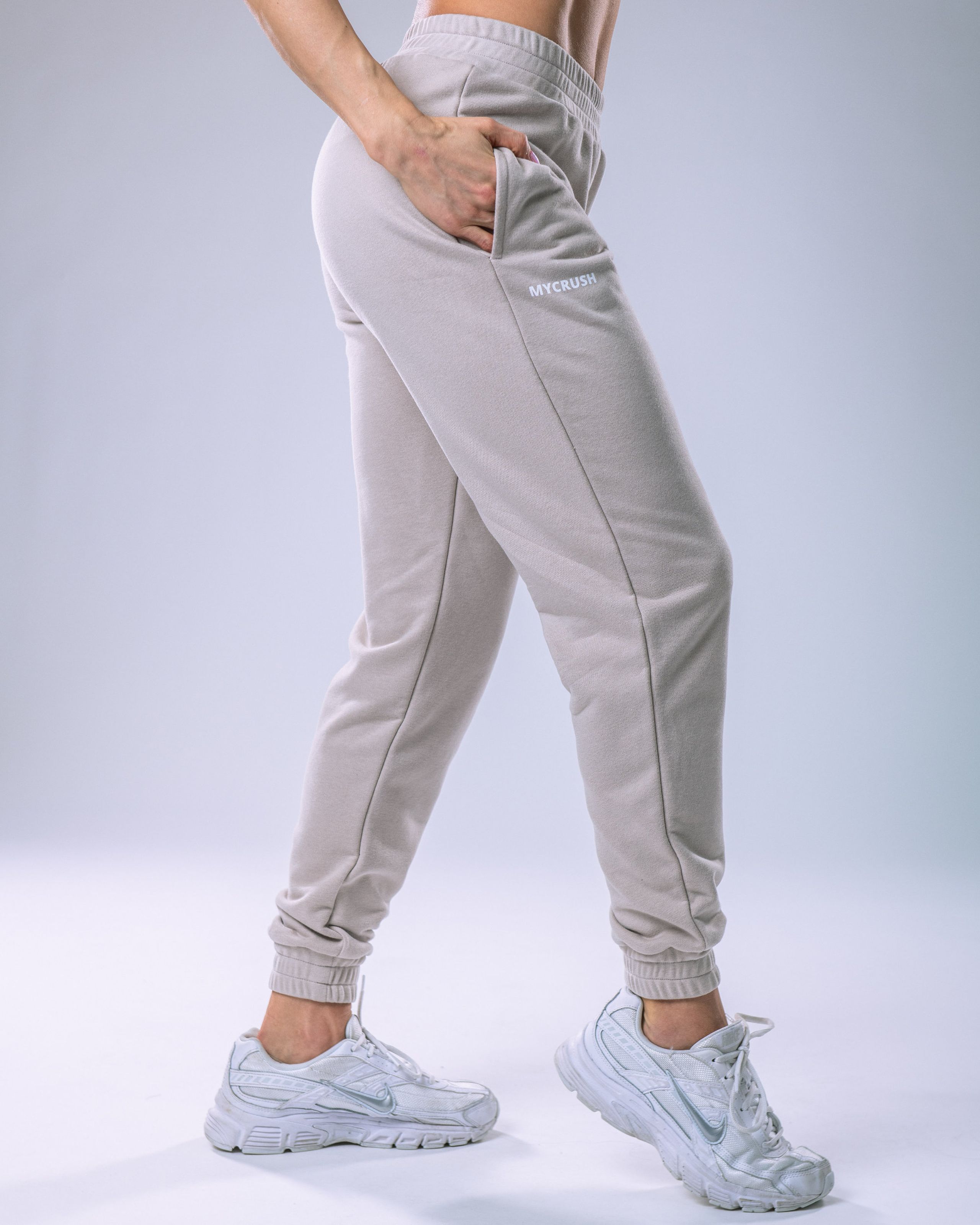 Dámské tepláky SLIM béžové M-3