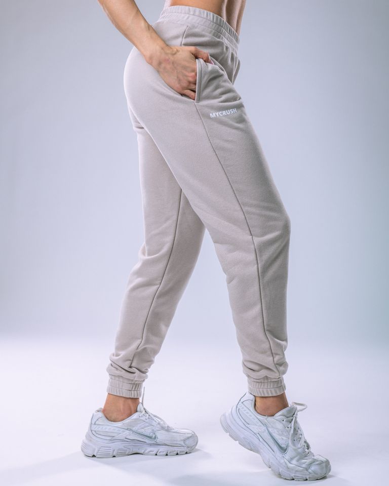 Dámské tepláky SLIM béžové M-2