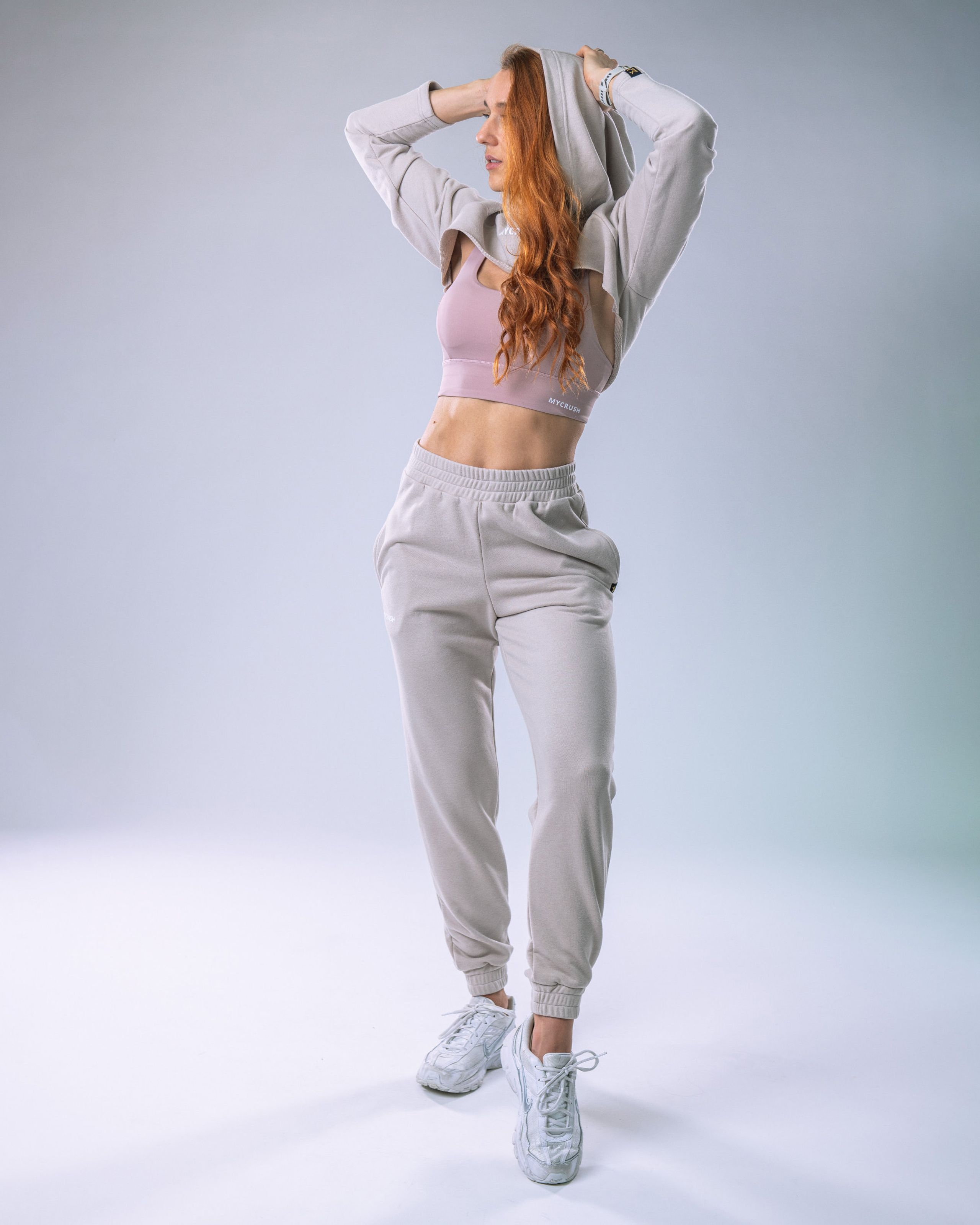 Dámské tepláky SLIM béžové M-4