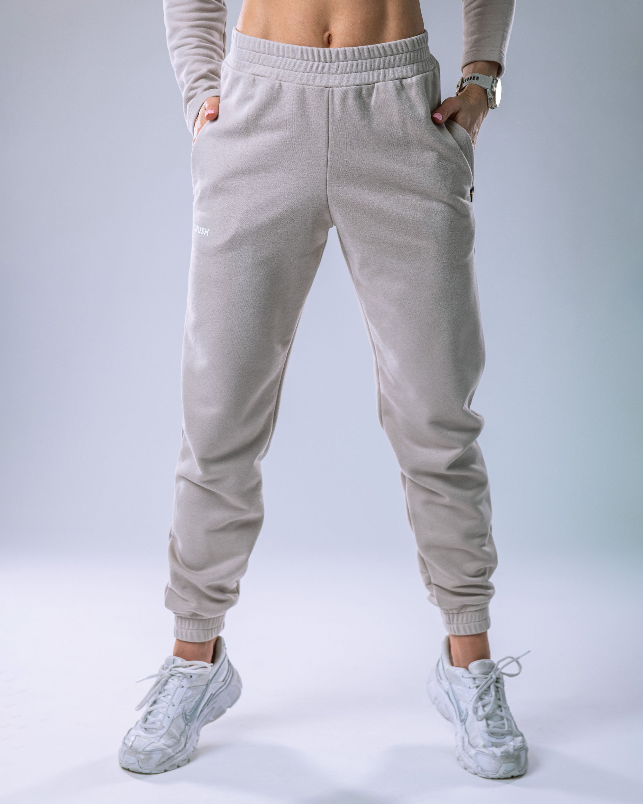 Dámské tepláky SLIM béžové S-0