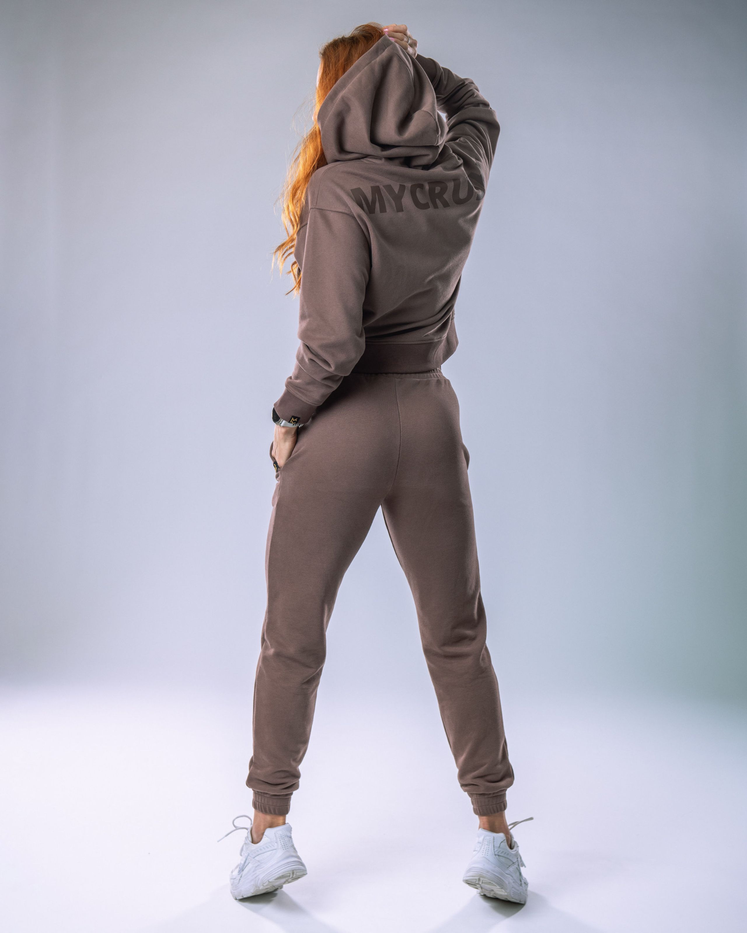 Dámské tepláky SLIM hnědé L-7