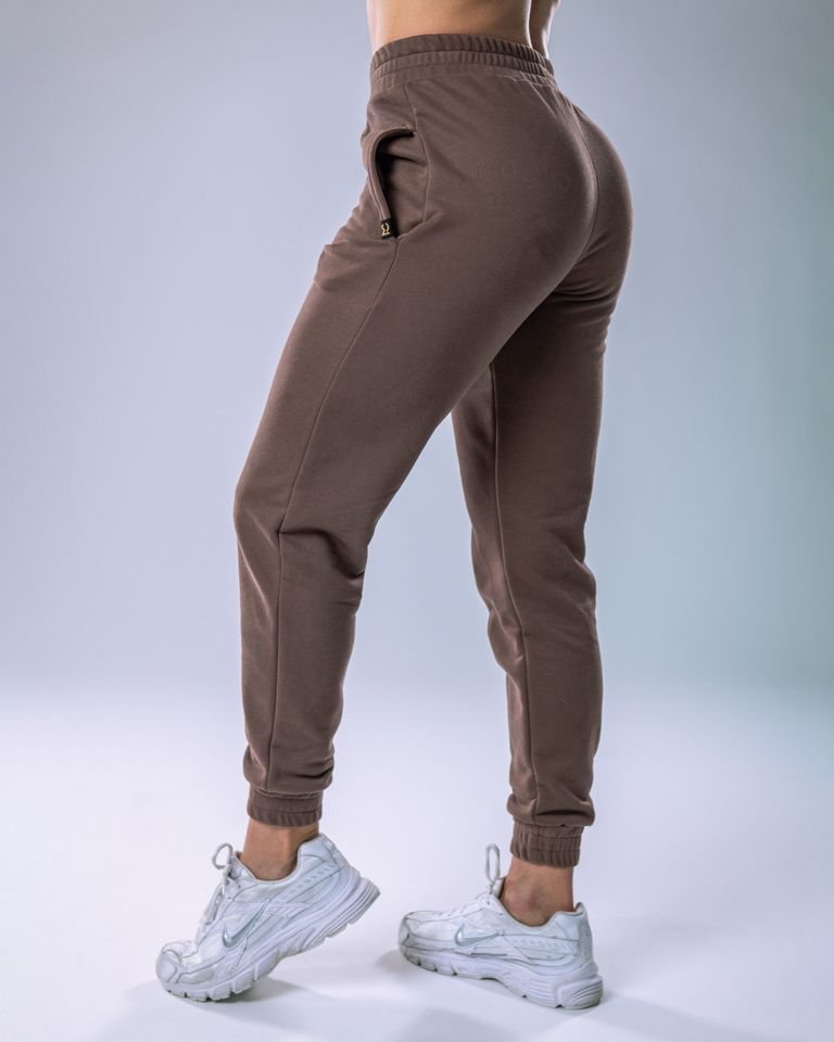 Dámské tepláky SLIM hnědé M-0