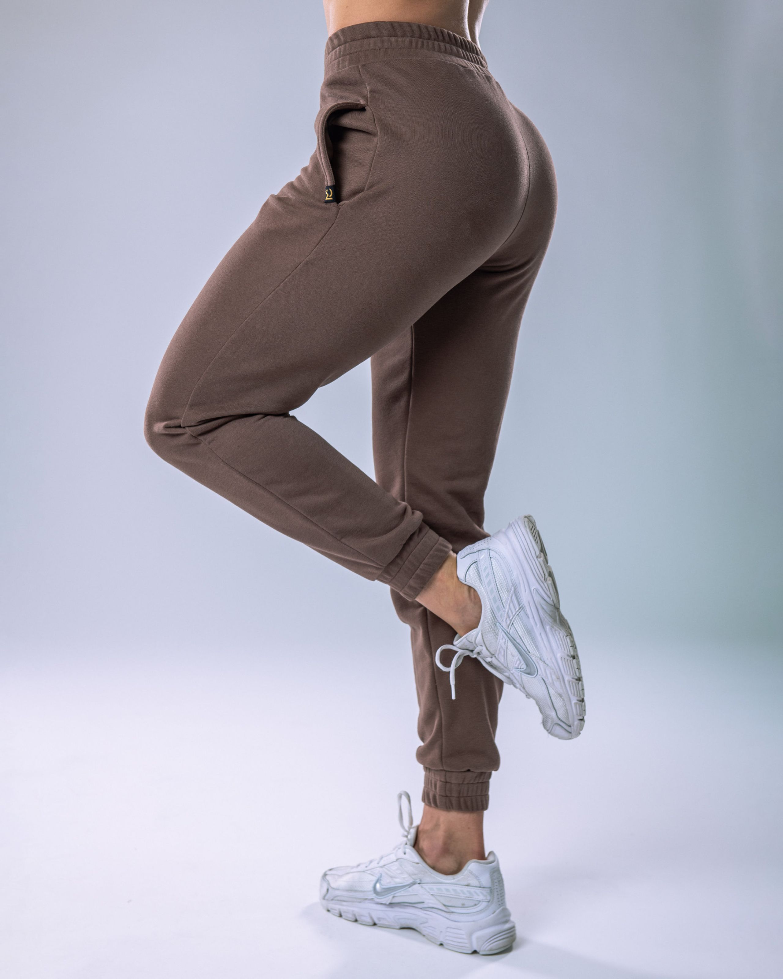 Dámské tepláky SLIM hnědé S-2