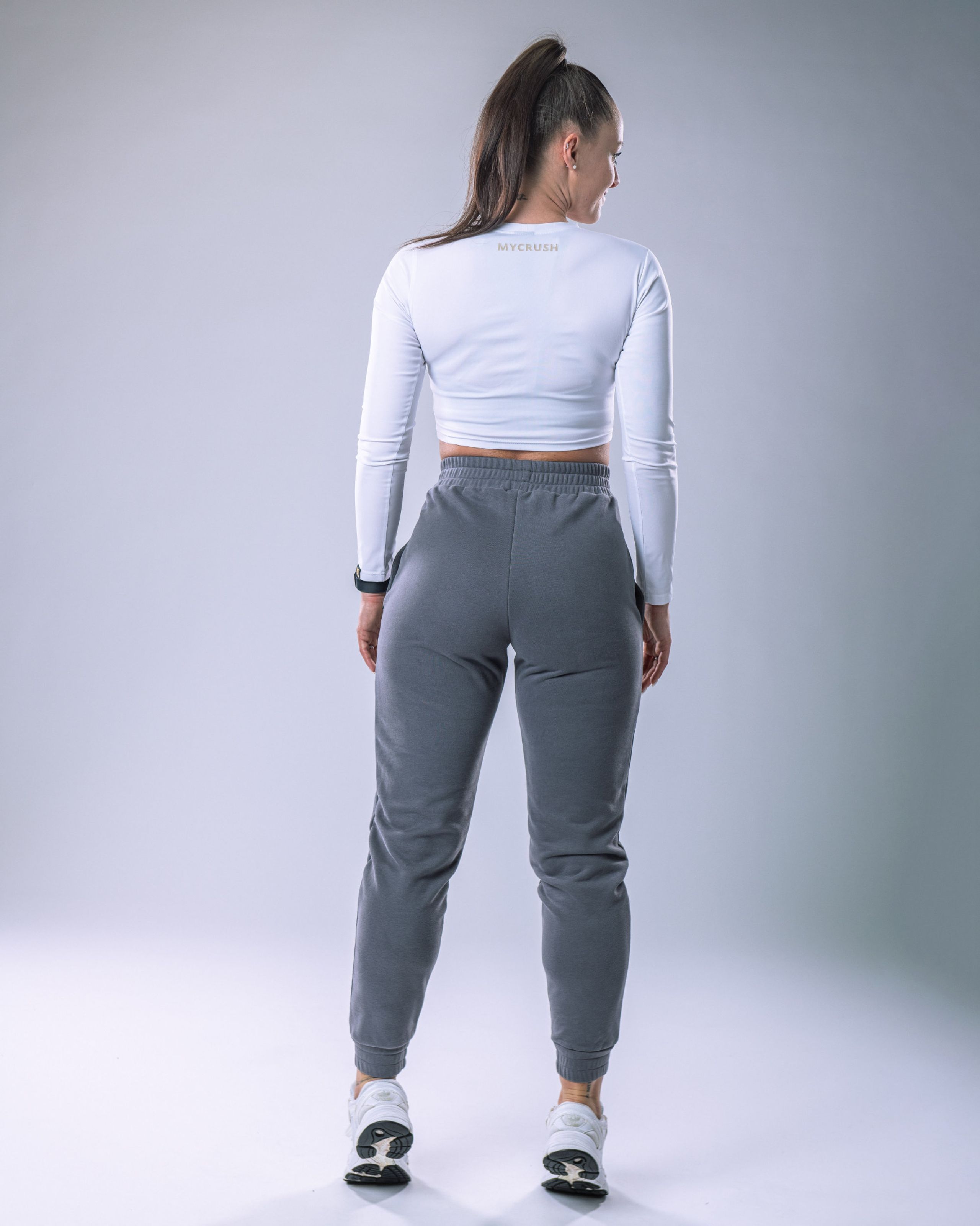 Dámské tepláky SLIM šedé L-8