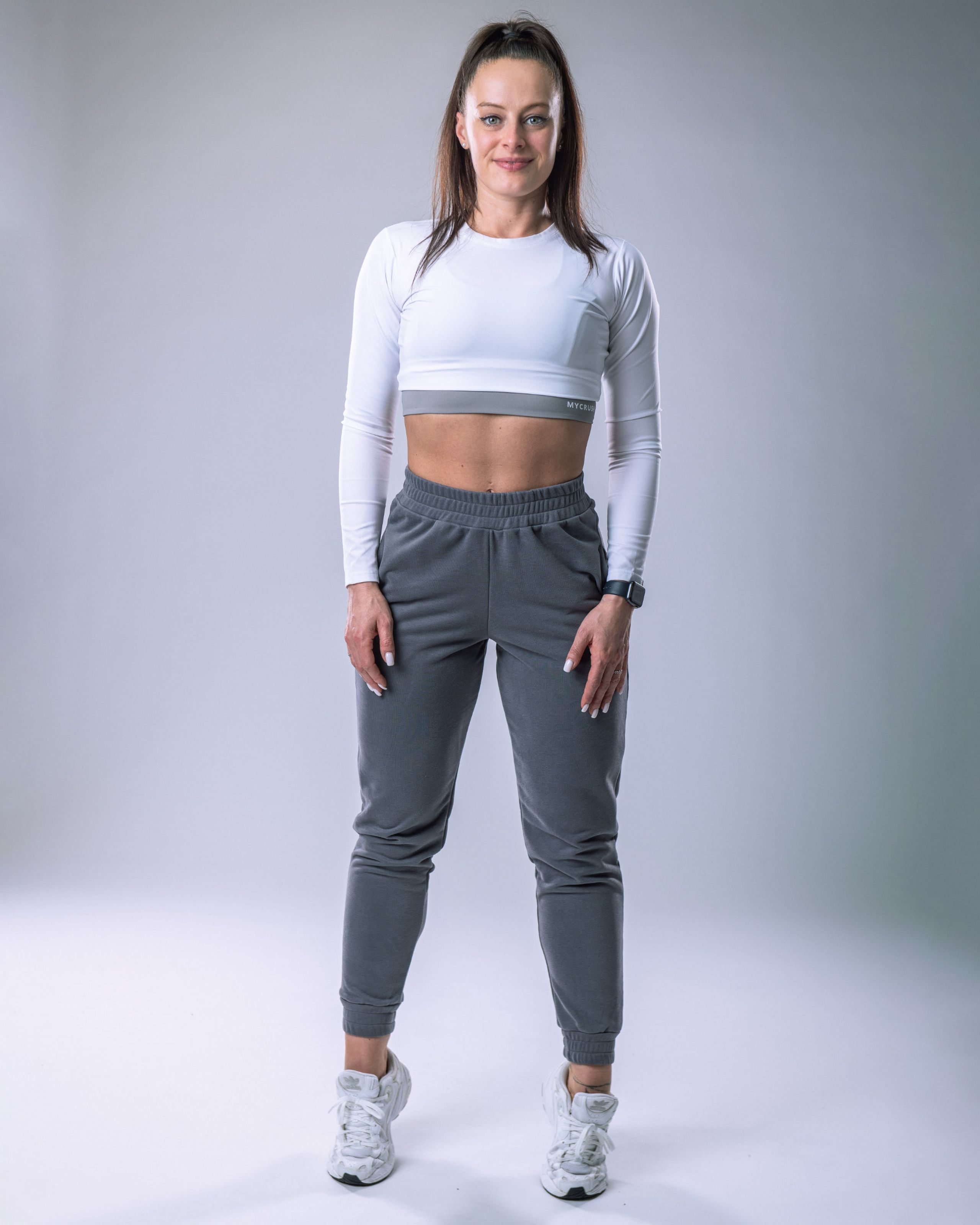 Dámské tepláky SLIM šedé S-4