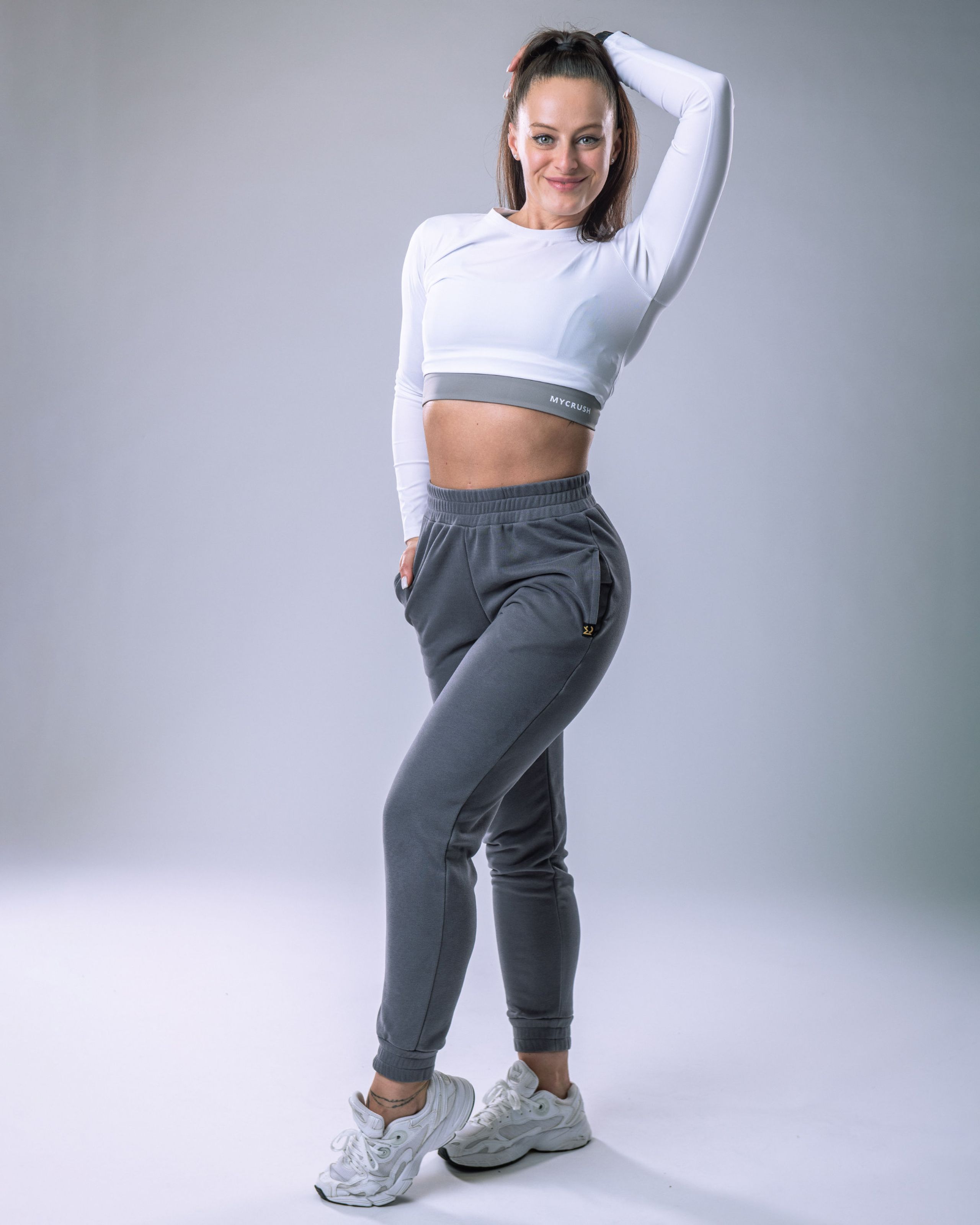 Dámské tepláky SLIM šedé S-5