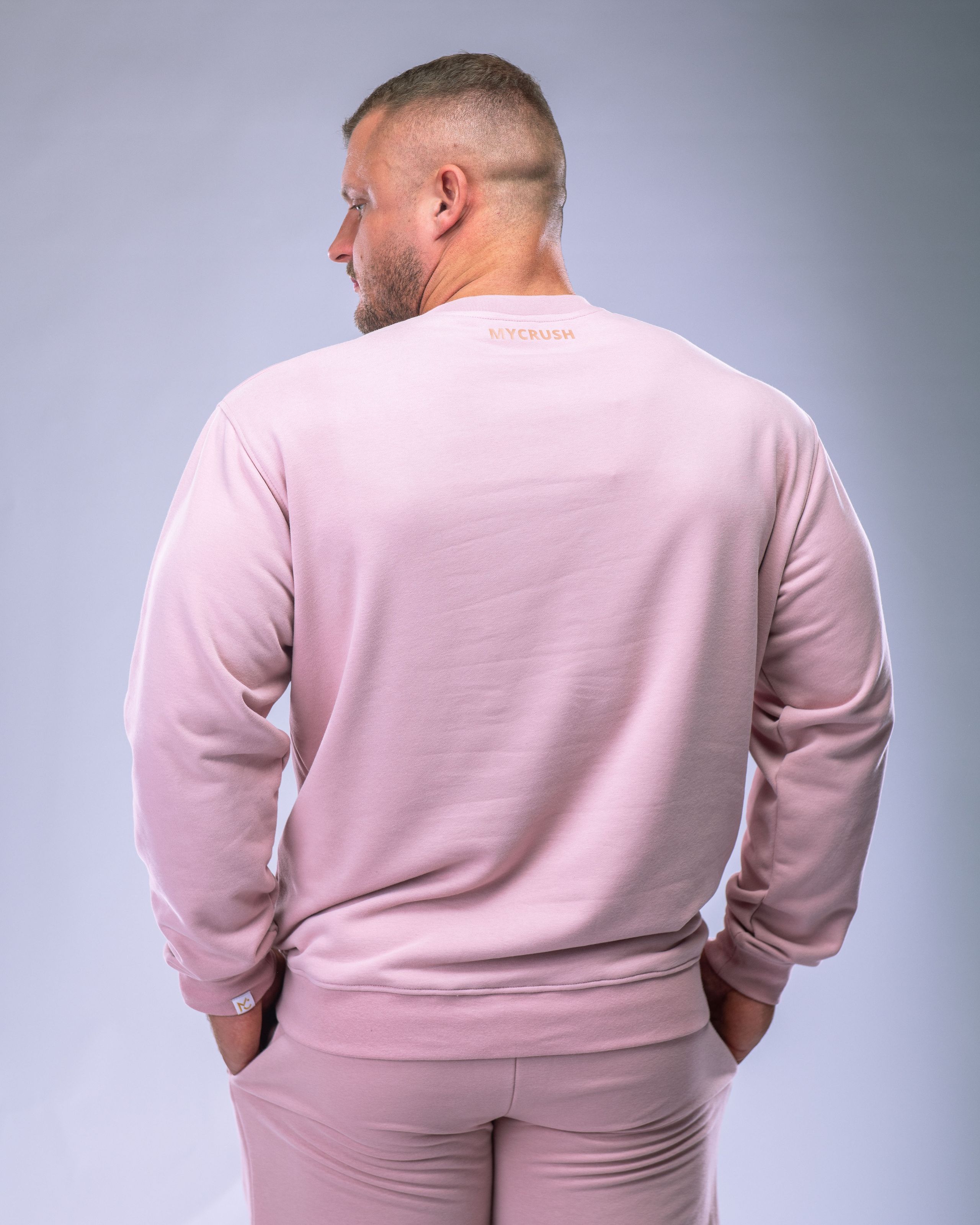 Pánská mikina bez kapuce růžová M-1