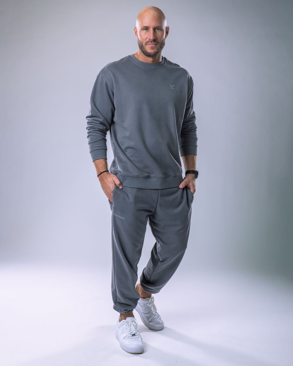 Pánská mikina bez kapuce šedá M