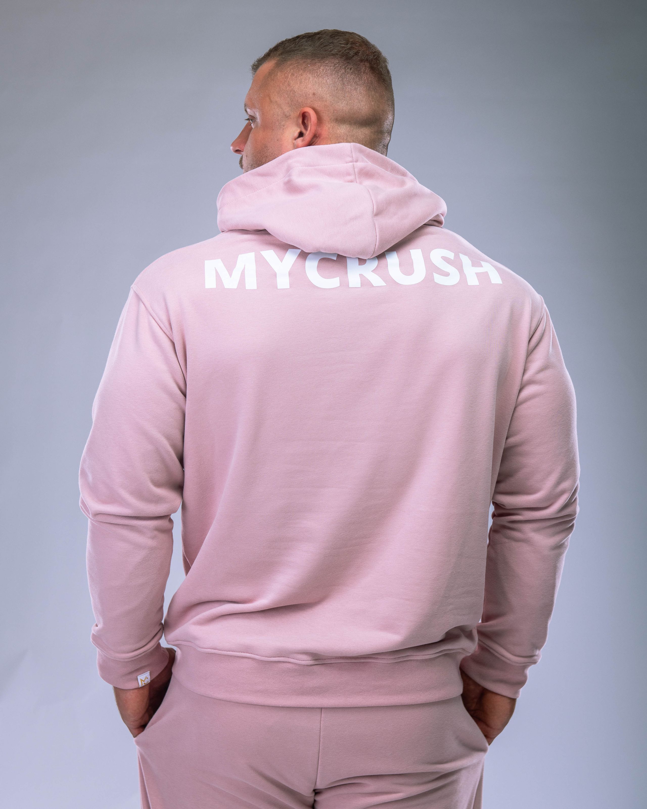 Pánská mikina s kapucí růžová XL-1