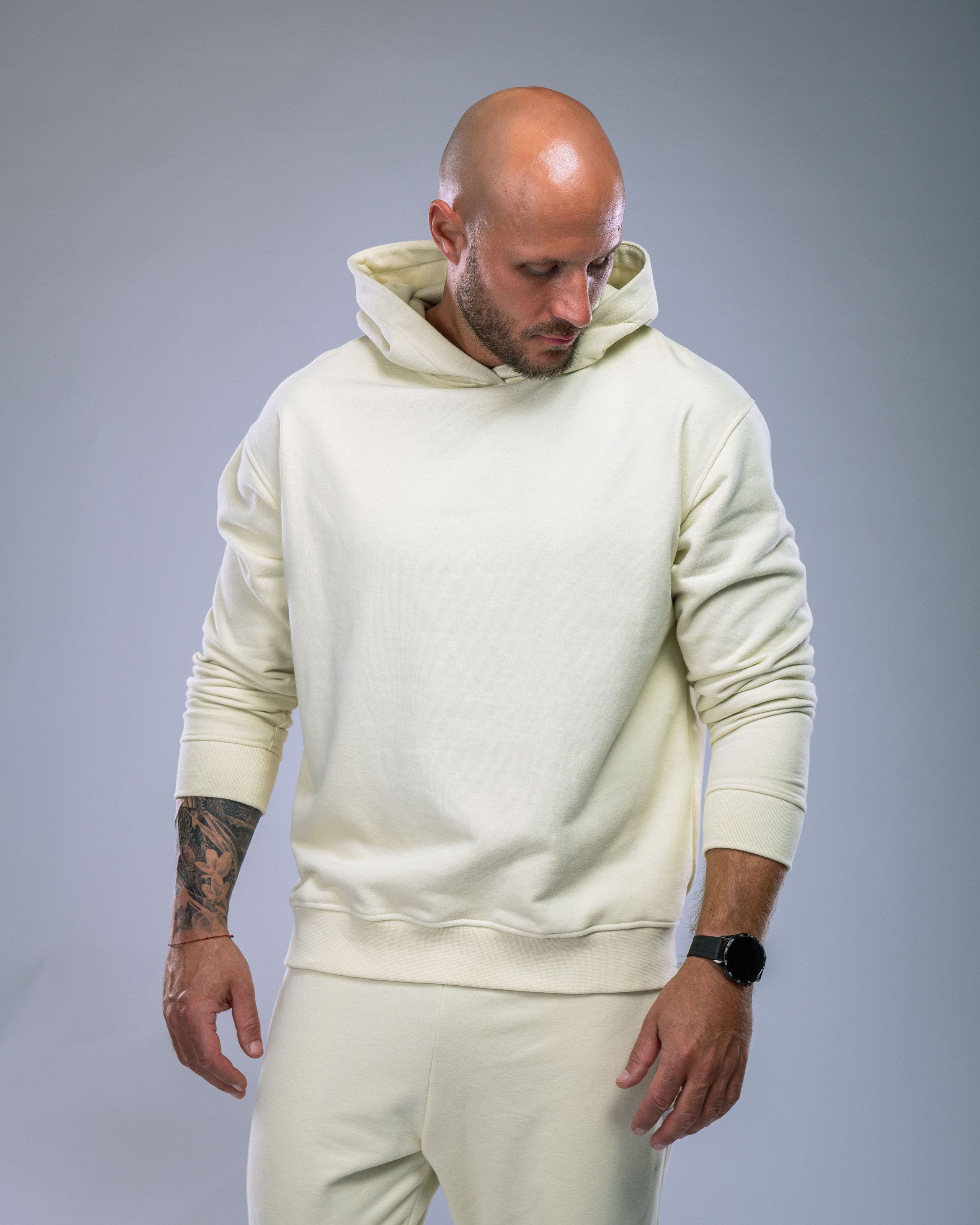 Pánská mikina s kapucí žlutá XL-4