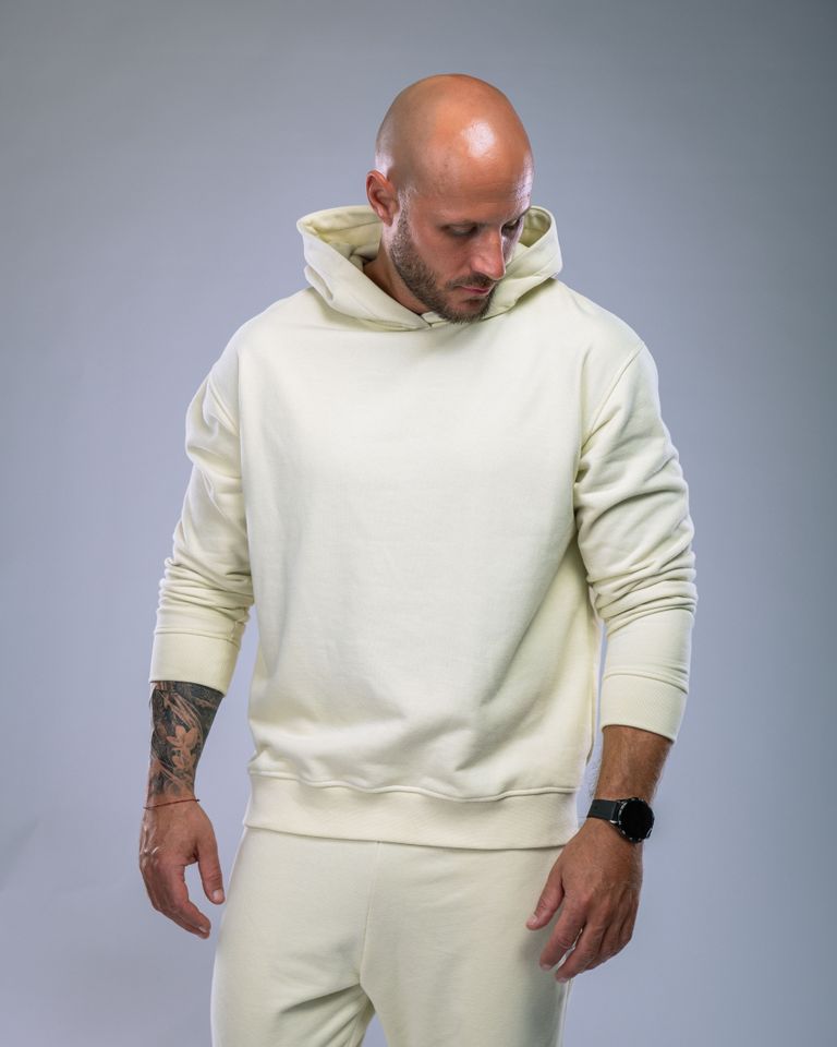 Pánská mikina s kapucí žlutá XL-3