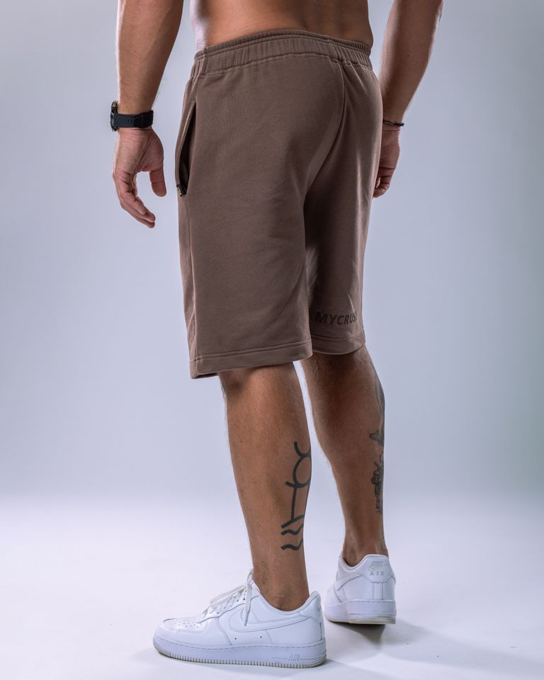 Pánské kraťasy oversize hnědé M-0