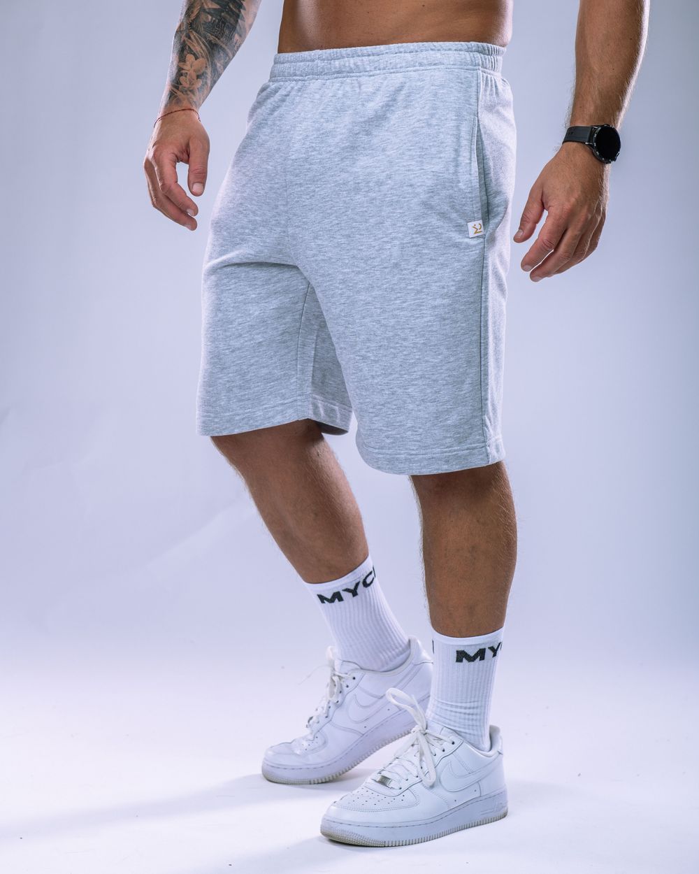 Pánské kraťasy oversize šedý melír L