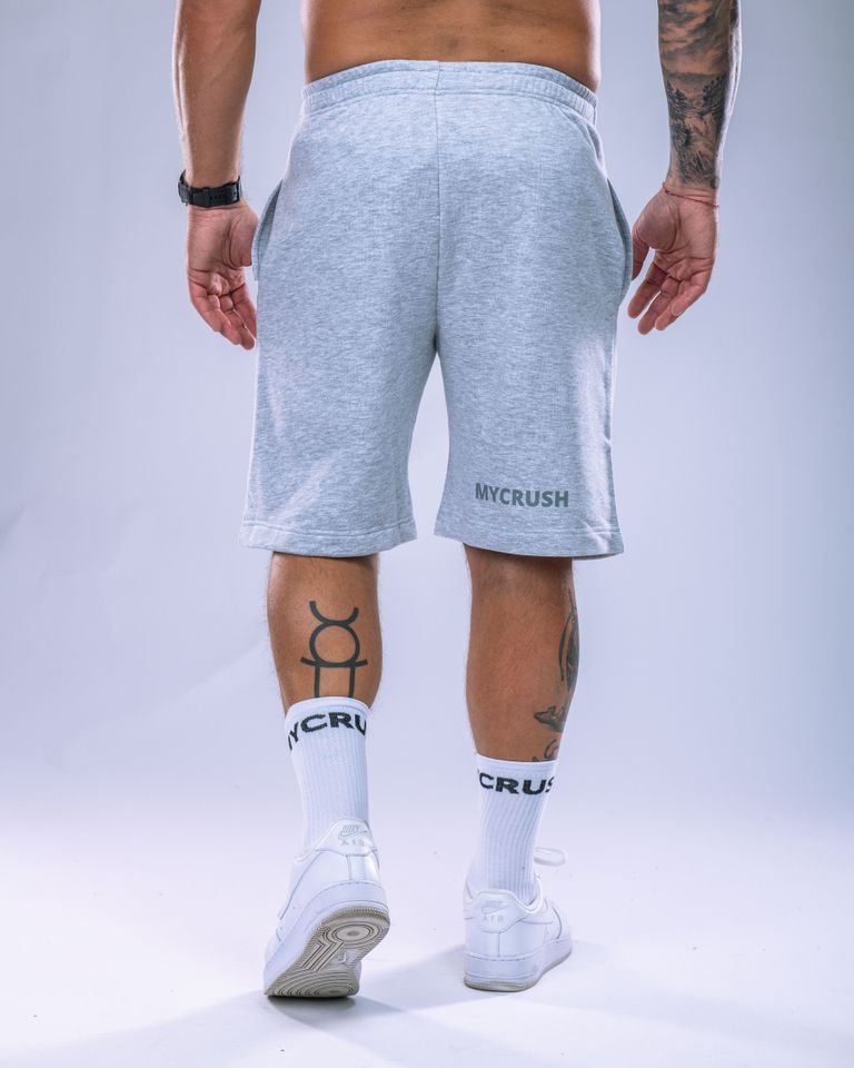 Pánské kraťasy oversize šedý melír M-3