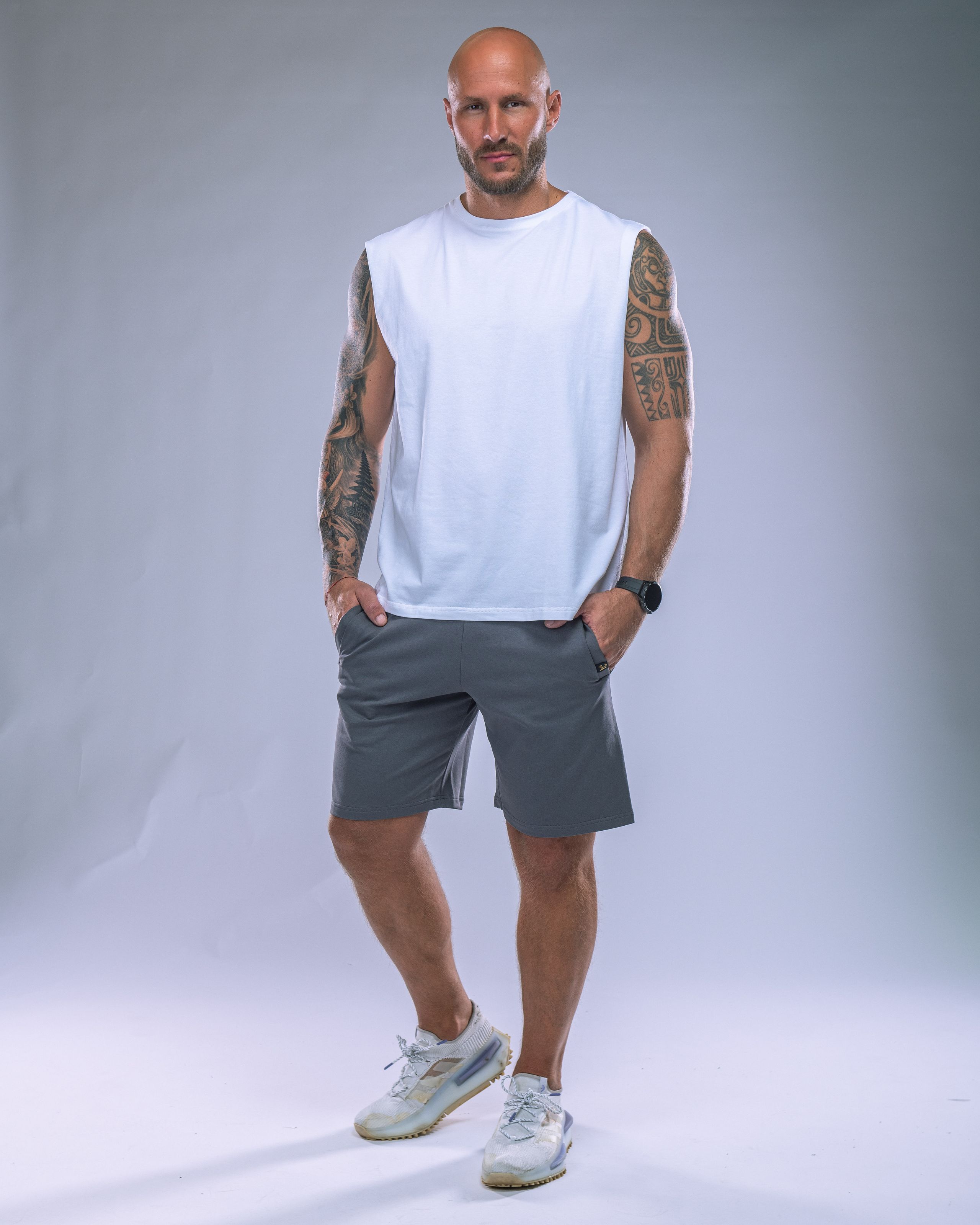 Pánské kraťasy SLIM šedé XL-6