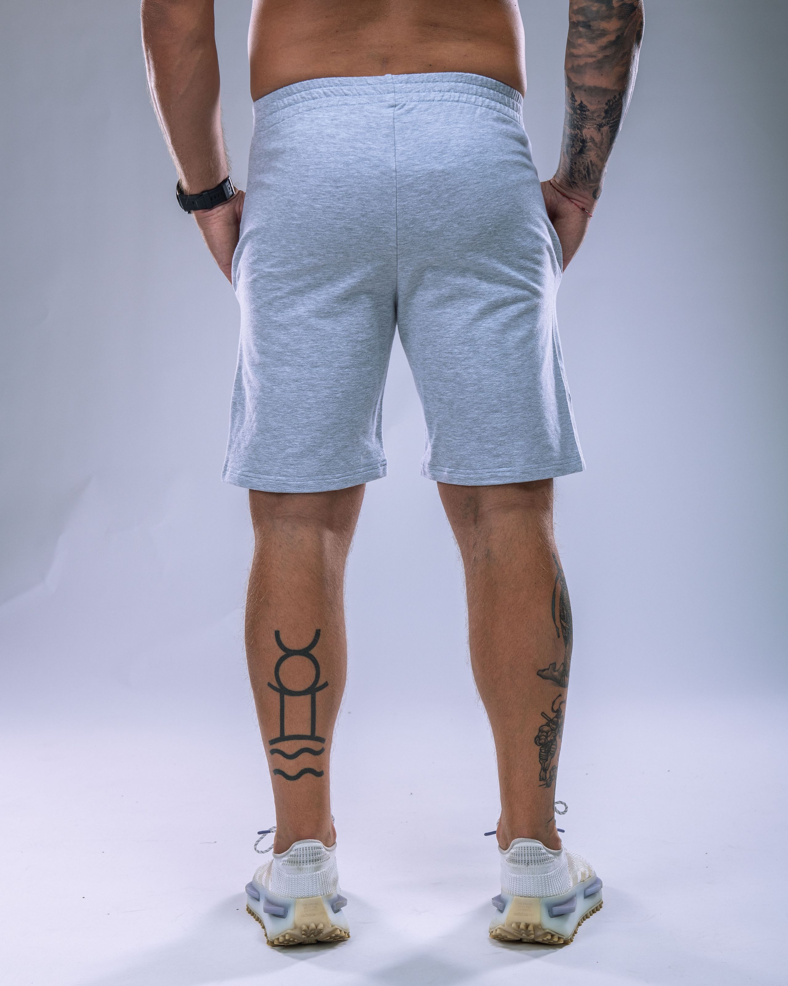 Pánské kraťasy SLIM šedý melír L-1